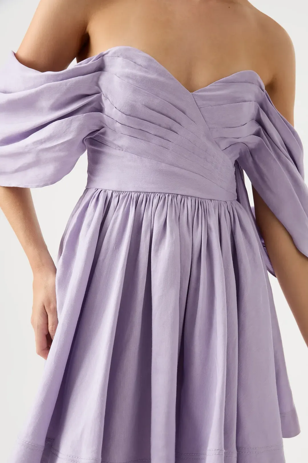 Aje Zorina Sweetheart Mini Dress Lilac Size 8 for rent on The Volte - main image