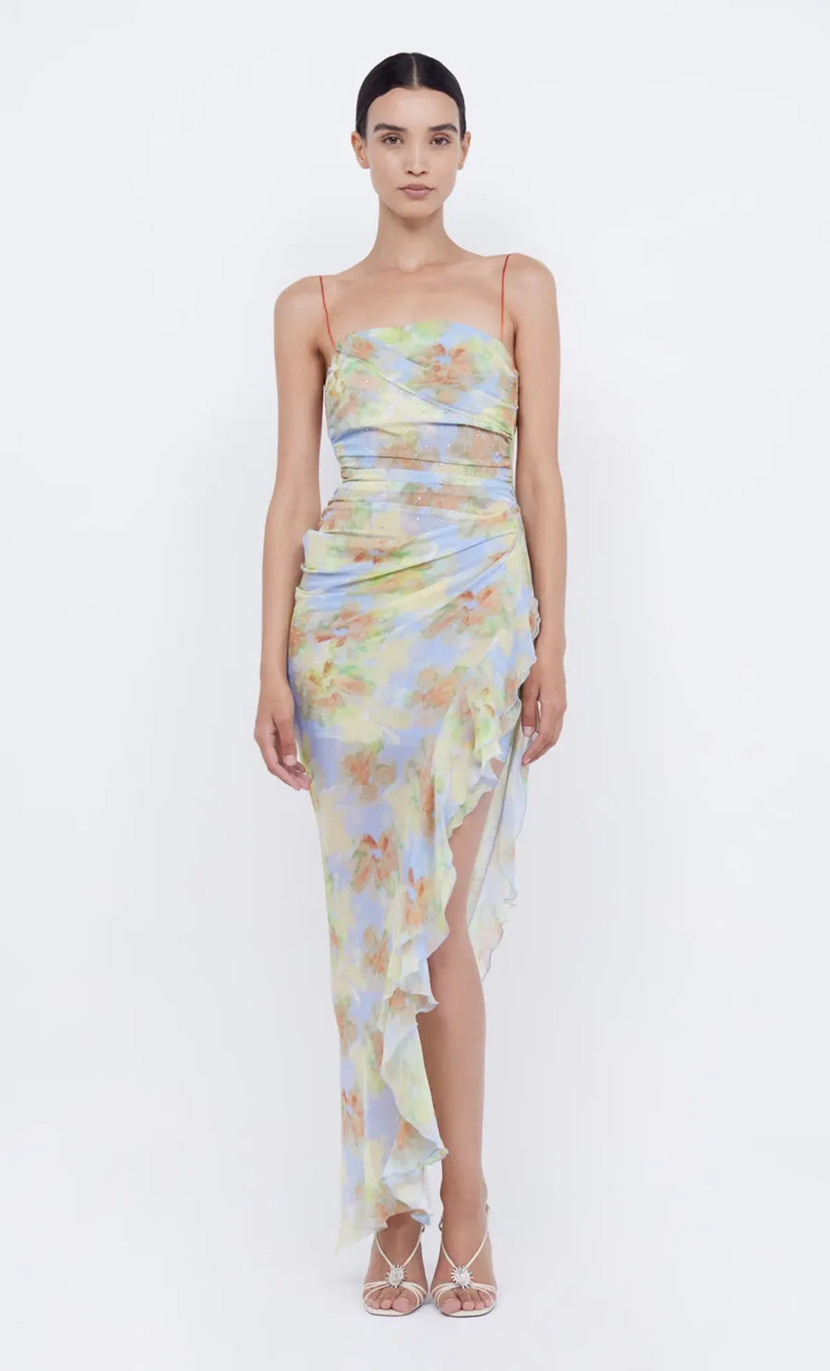 Bec & Bridge Zephy Asym Dress in Blue Blossom Size 12 - Image 2