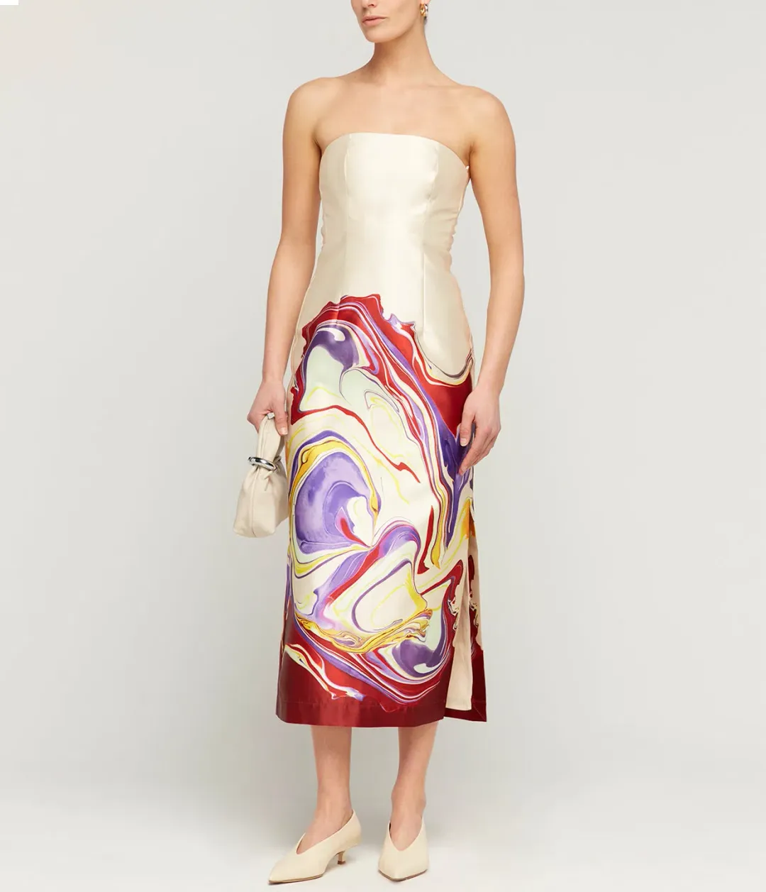 Alemais Luca Corset Midi Dress Multi Colour Size 12 for rent on The Volte - main image