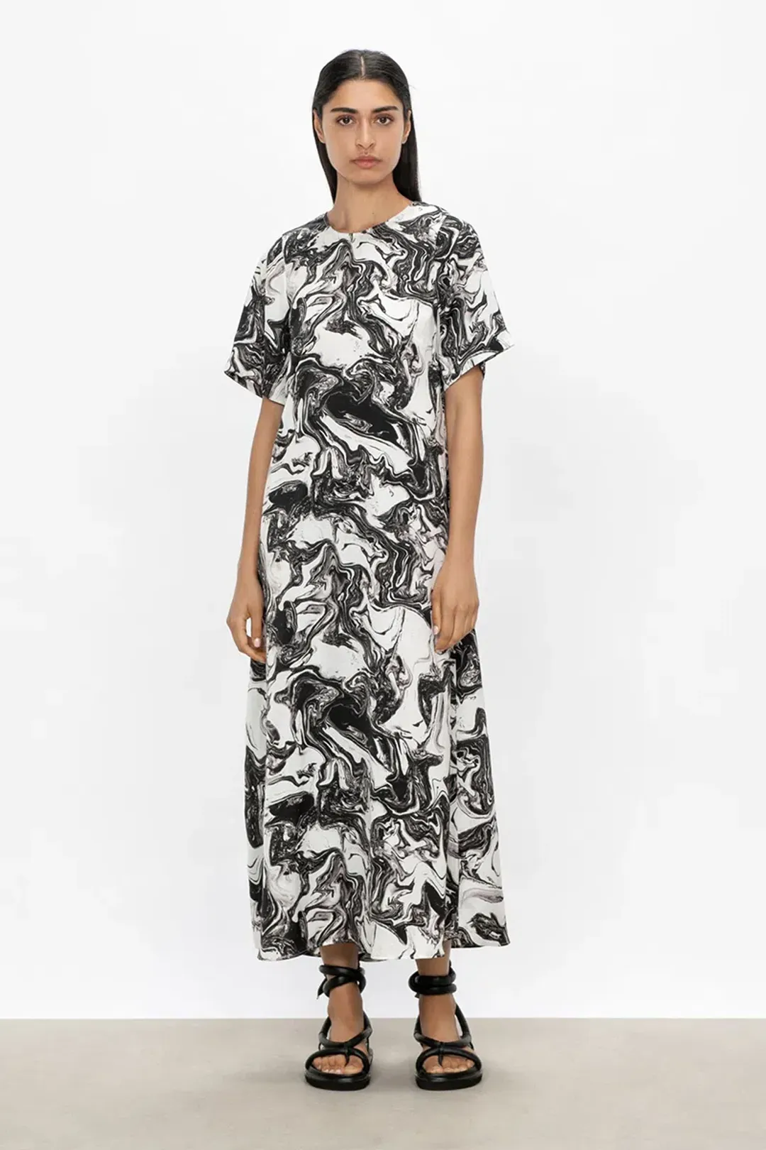 Veronika Maine Marble Midi Dress Print Size 16 for rent on The Volte - main image