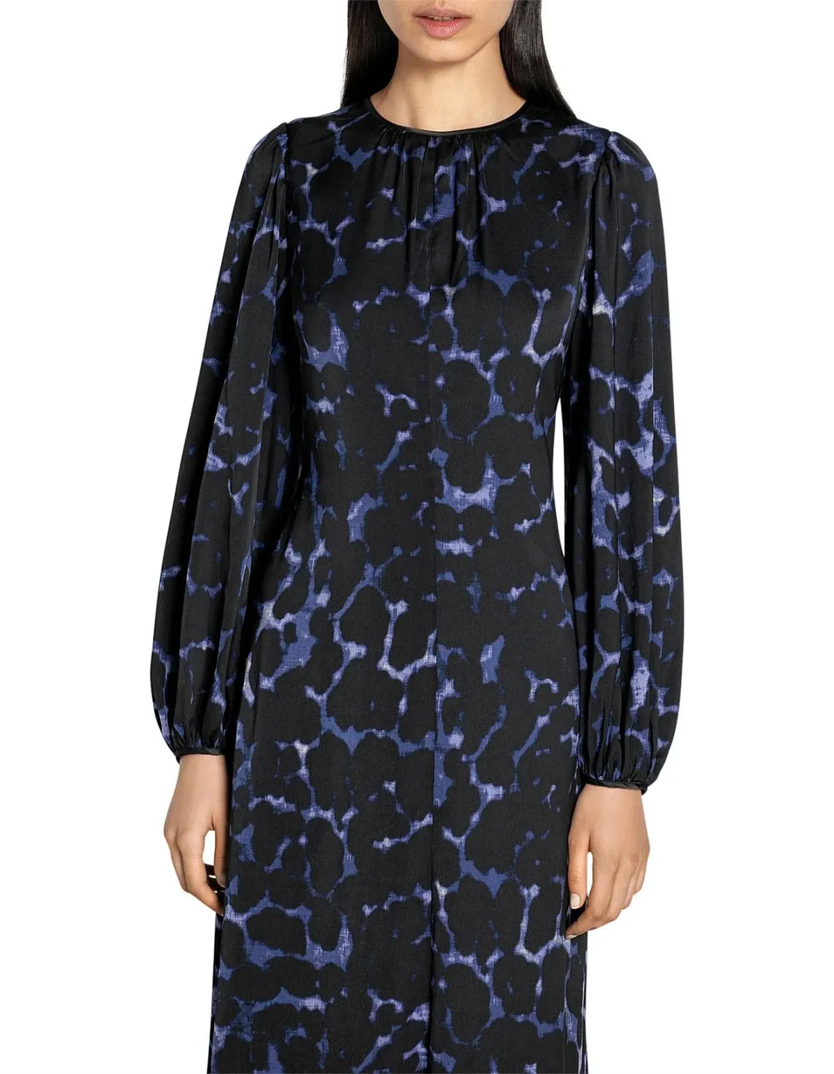 Veronica Maine Ink Blot Ankle Length Dress Black Print Size 16 - Image 3