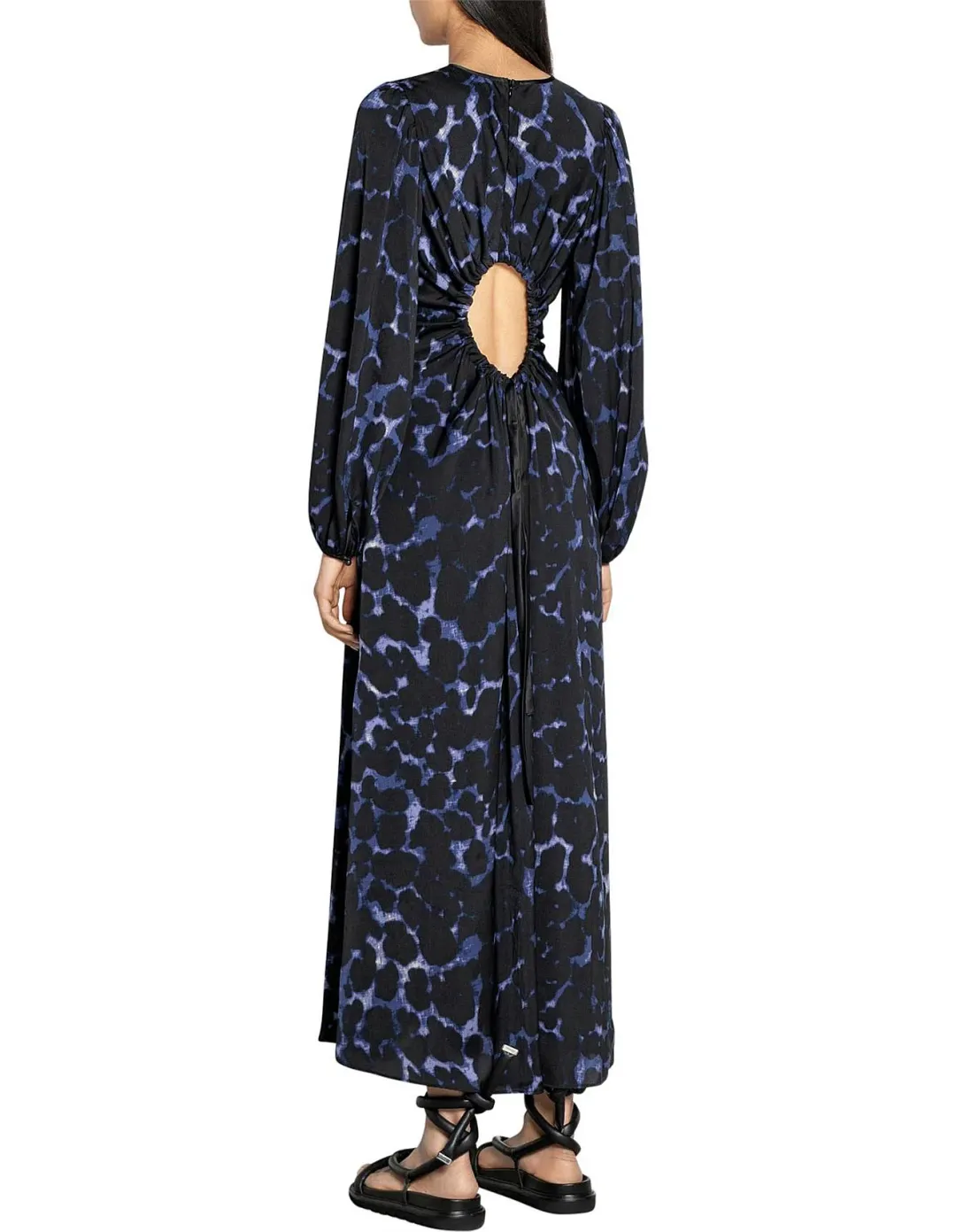 Veronica Maine Ink Blot Ankle Length Dress Black Print Size 16 for rent on The Volte - main image