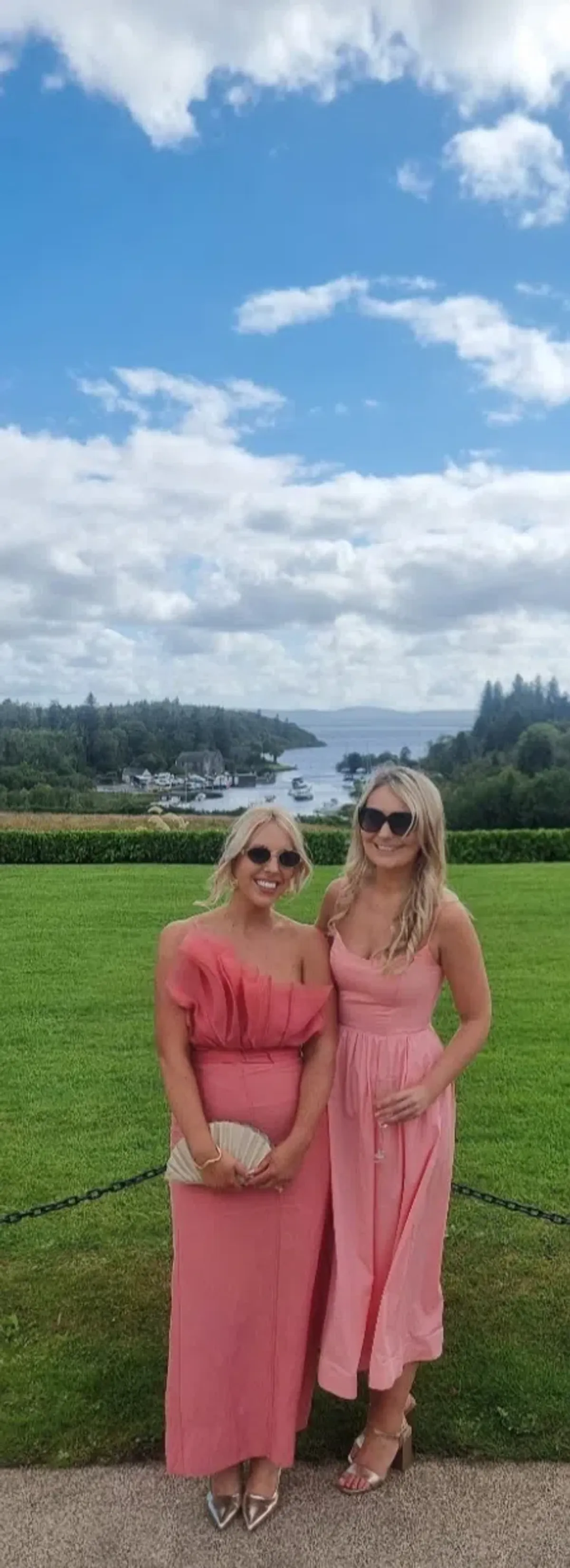 Aje Flame Crop Top and Mary Column Maxi Skirt Set in Guava Pink Size 10 - Image 6