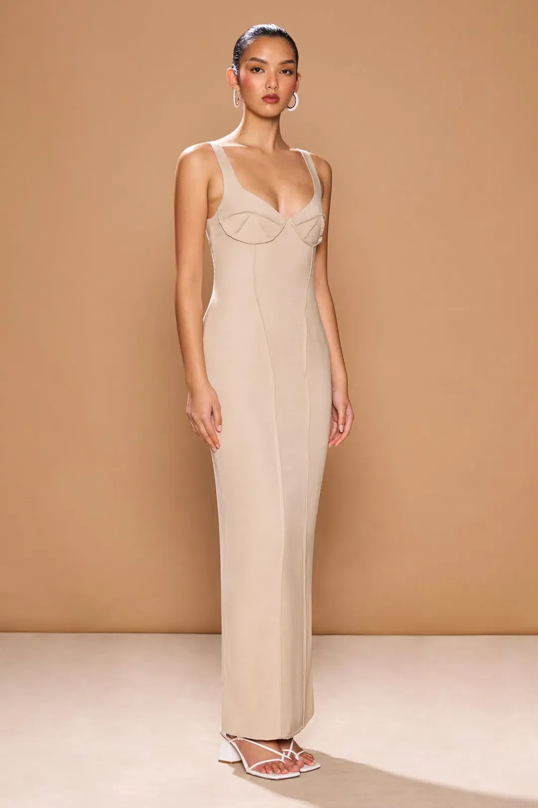 Sonya Moda Amar Dress in Natural Beige Size 6 for rent on The Volte - main image