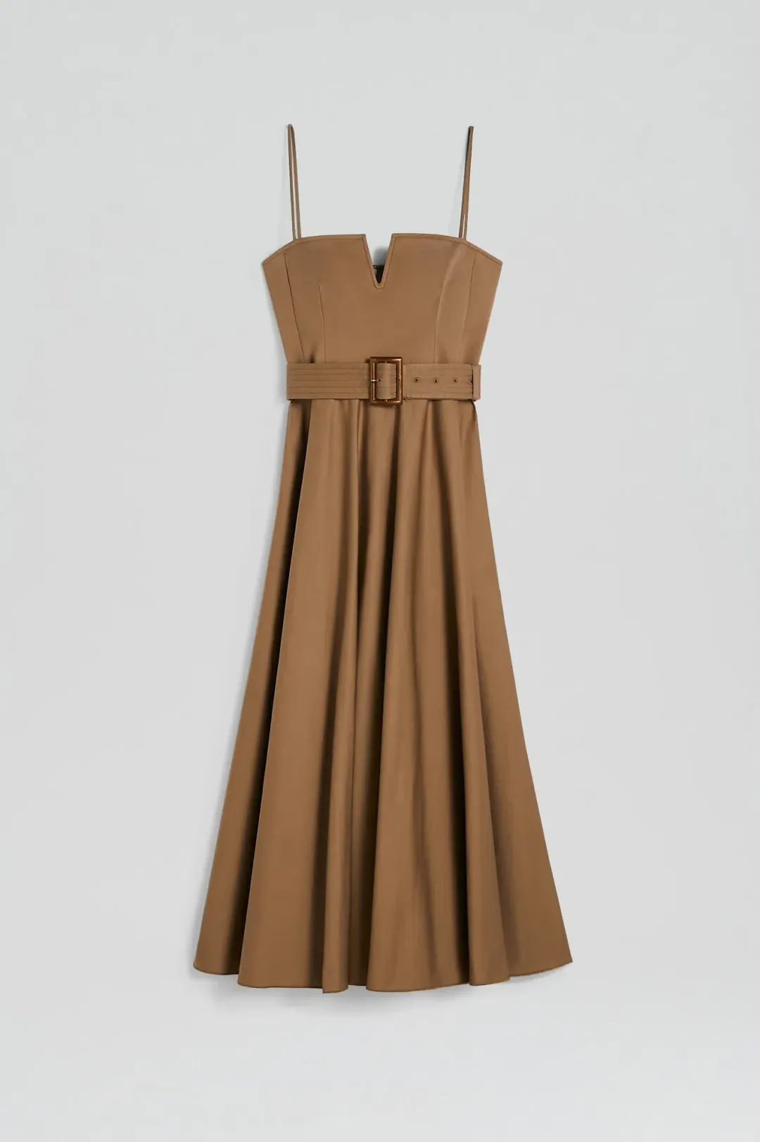 Scanlan Theodore Sateen Resin Trim Dress Dark Caramel Size 8 for rent on The Volte - main image