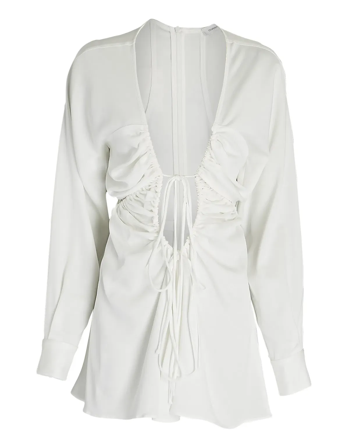 Christopher Esber Ruched Floating Sleeve Mini Dress White Size 12 - Image 3