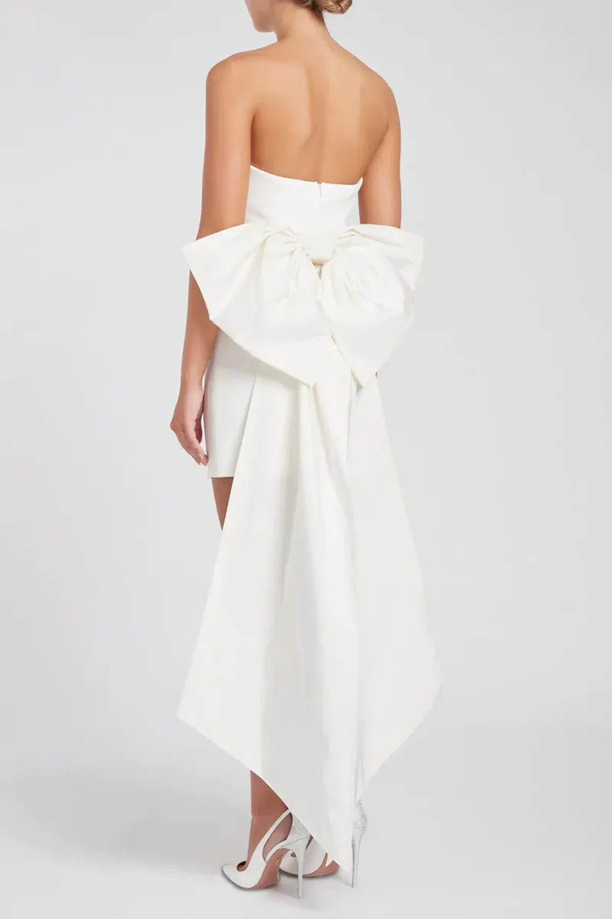 Rebecca Vallance Madeline Strapless Mini White Size 8 - Image 4