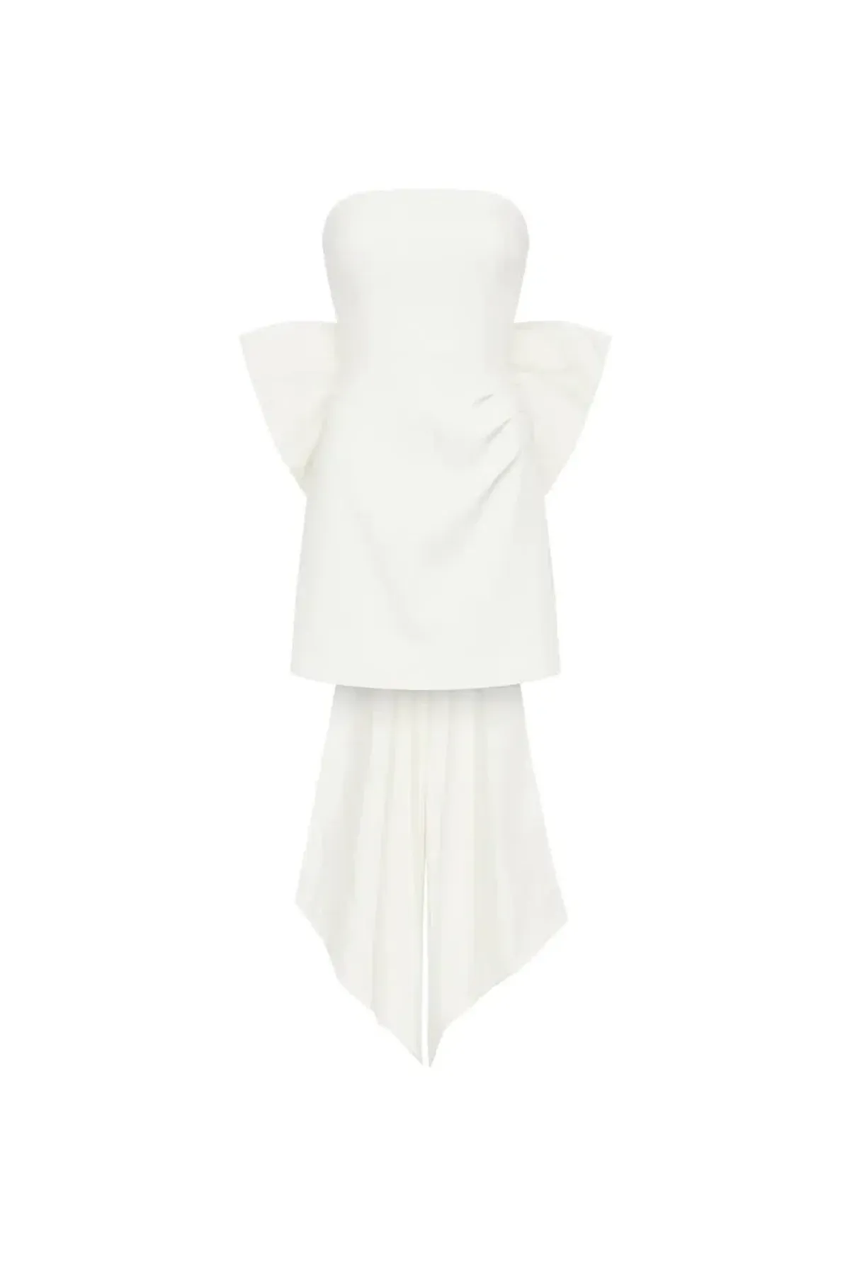 Rebecca Vallance Madeline Strapless Mini White Size 8 - Image 2
