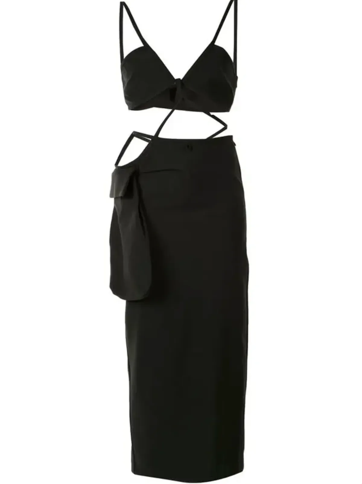 Christopher Esber Cross Bandeau Tie Dress Black Size 12 - Image 3