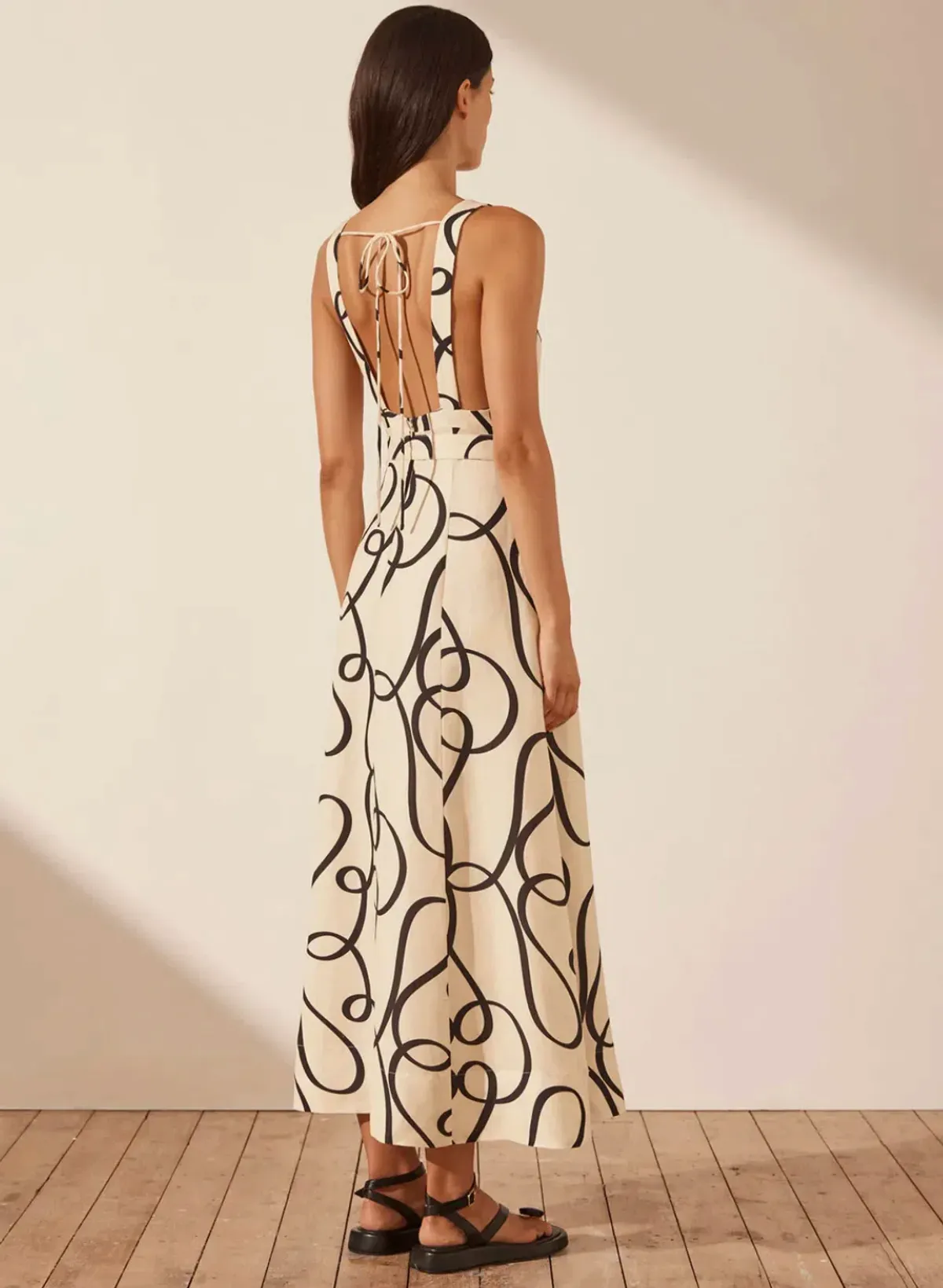 Shona Joy Cecelia Plunged Dress Print Size 8 - Image 4