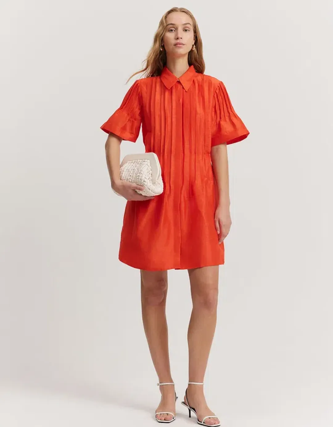 COUNTRY ROAD Pintuck Mini Dress sangria size 4 for rent on The Volte - main image