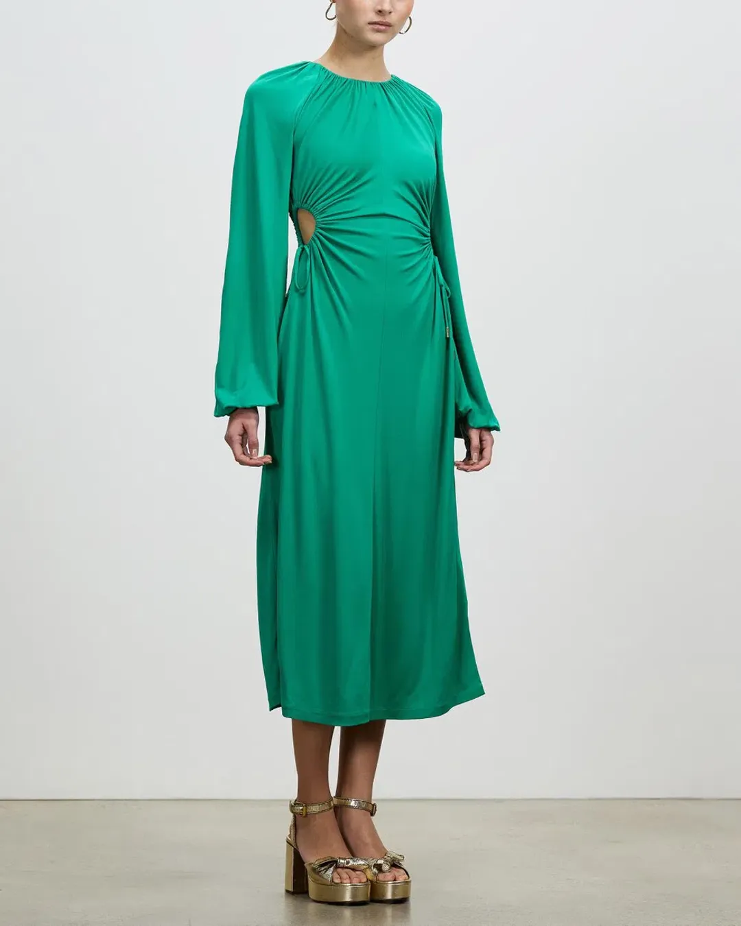 Rebecca Vallance Edie Cut Out Midi Dress Green Size 6 for rent on The Volte - main image