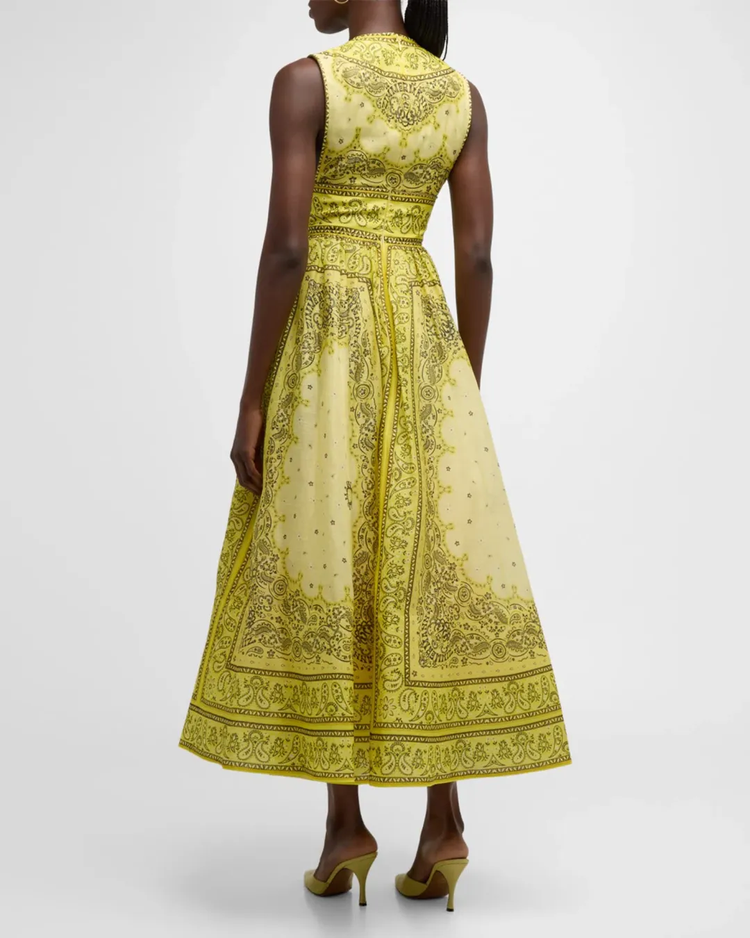 Zimmermann Matchmaker Bow Long Dress in Yellow Bandana Size 0 / AU 8 for rent on The Volte - main image