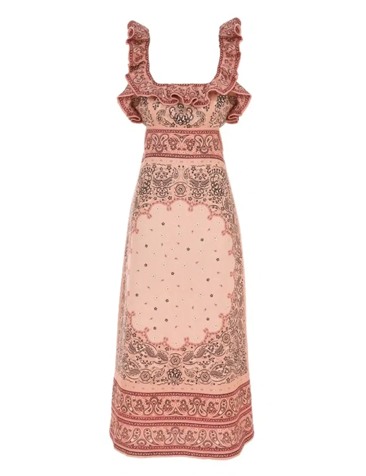 Zimmermann Matchmaker Frilled Midi Dress in Pink Bandana Size 0 / AU 8  - Image 3