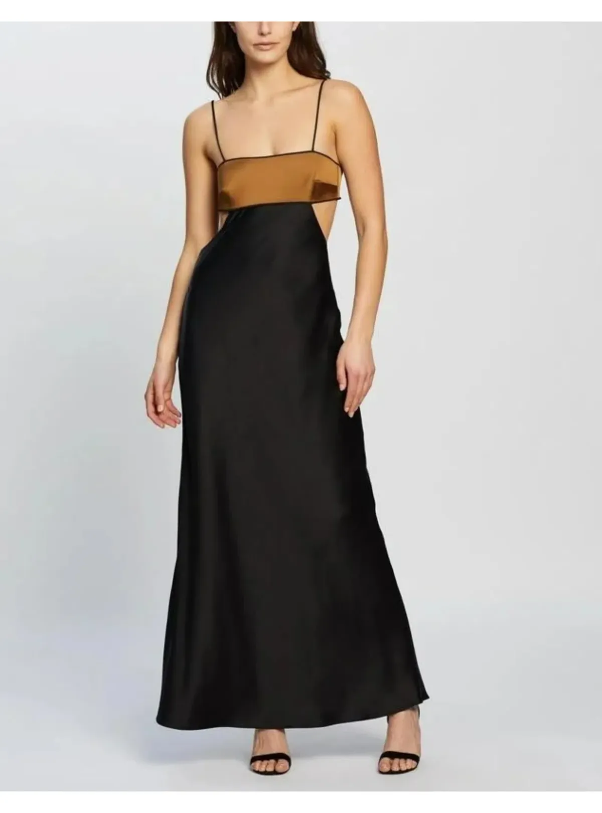 Bec & Bridge Agatha Cut Out Midi Dress Black/Copper Size AU 6 - Image 1