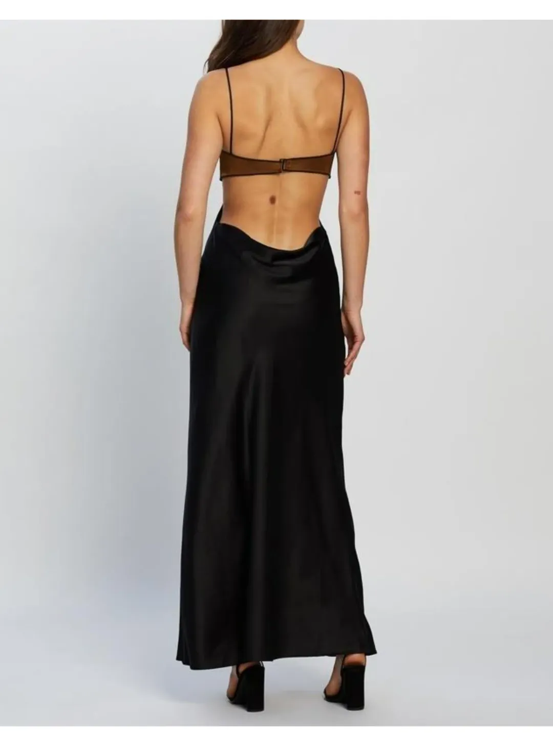 Bec & Bridge Agatha Cut Out Midi Dress Black/Copper Size AU 6 for rent on The Volte - main image