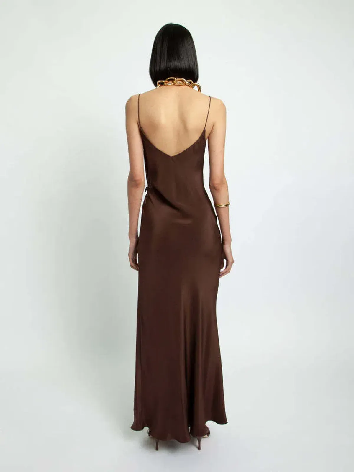 Christopher Esber Ruched Cami Maxi Dress Brown Size 12 - Image 2