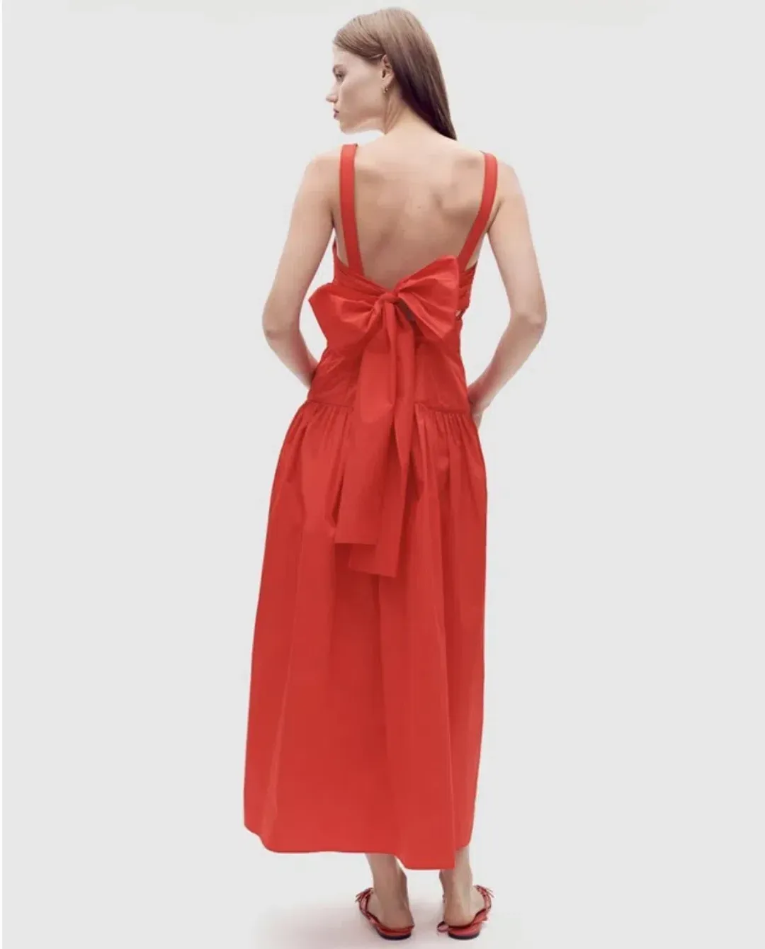 Oroton Poppy Tie Back Sundress Red Size 8 for rent on The Volte - main image