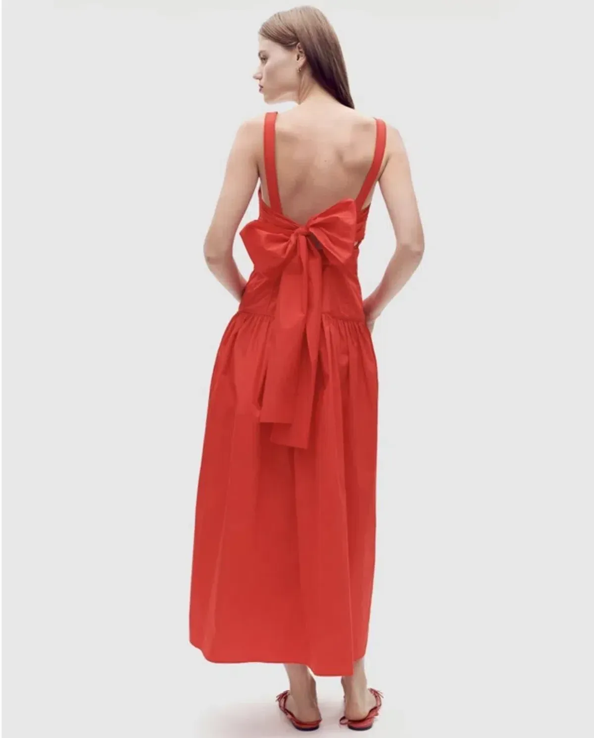 Oroton Poppy Tie Back Sundress Red Size 8 - Image 3