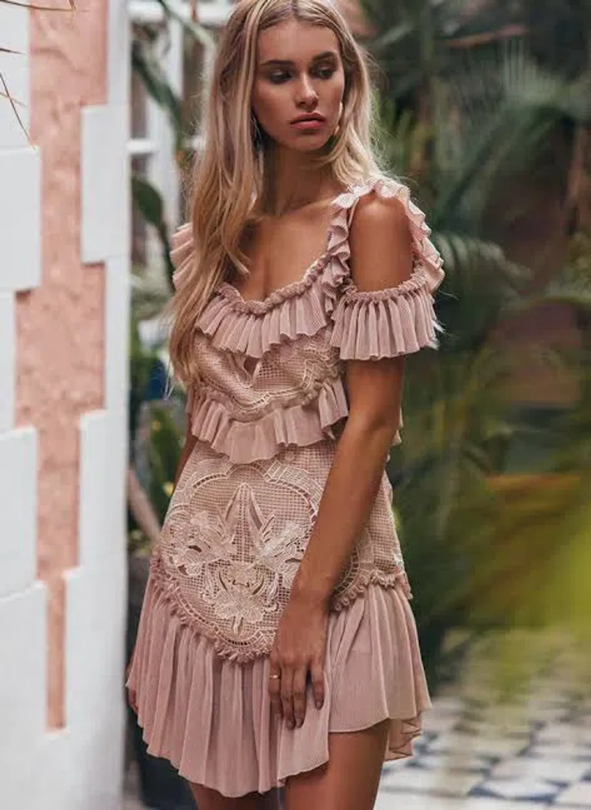 Alice McCall Lovebirds Mini Dress Dusty Pink Size 6 - Image 3