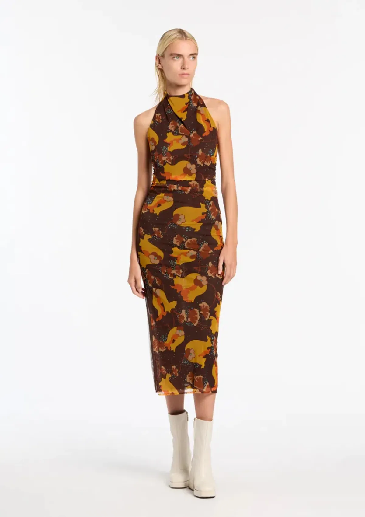 Sir The Label Jacques Mesh Halter Midi Dress Size 1/Au 8 - Image 8