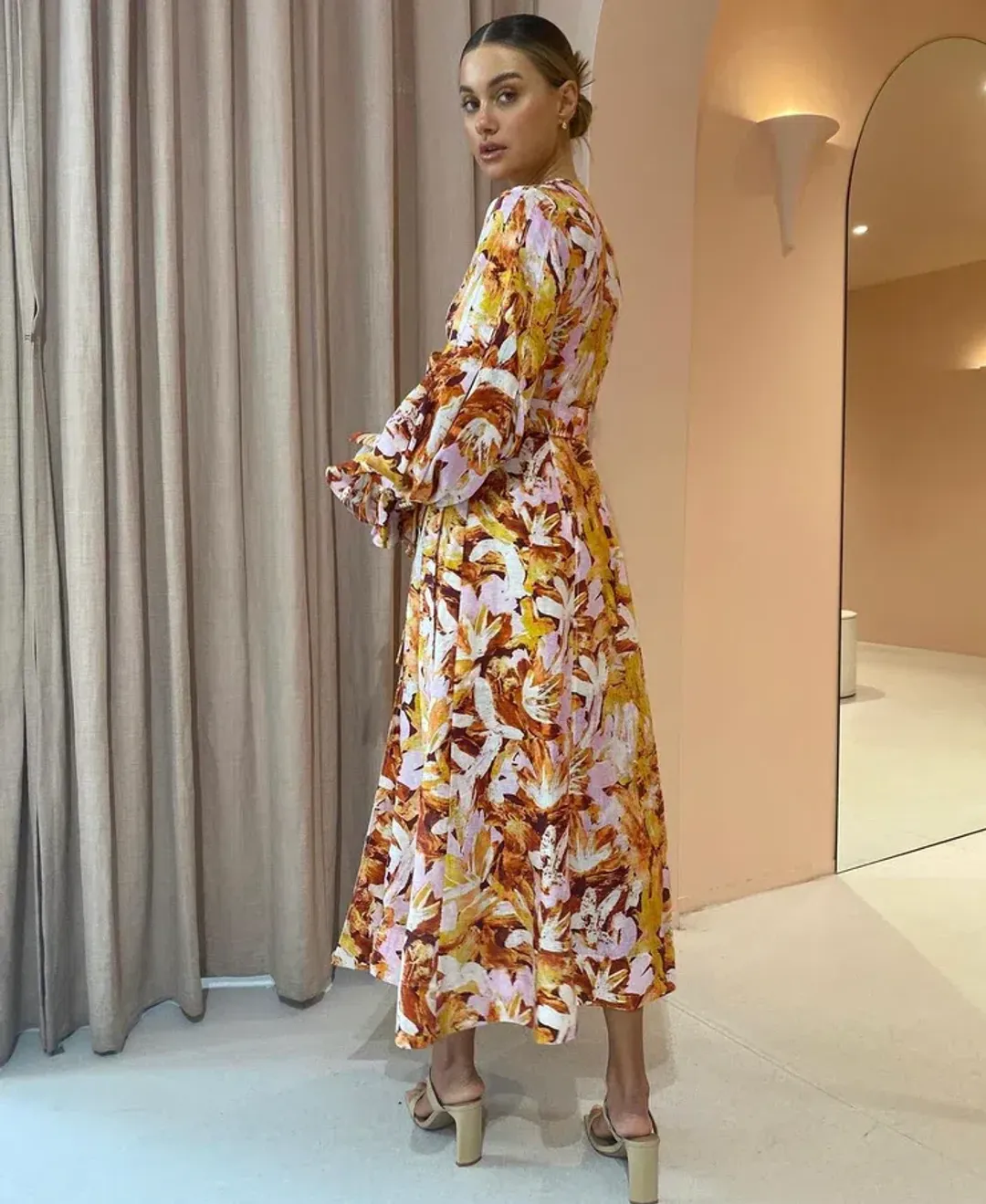 Acler Lydford Midi Dress in Lilac Brush Size 16 for rent on The Volte - main image