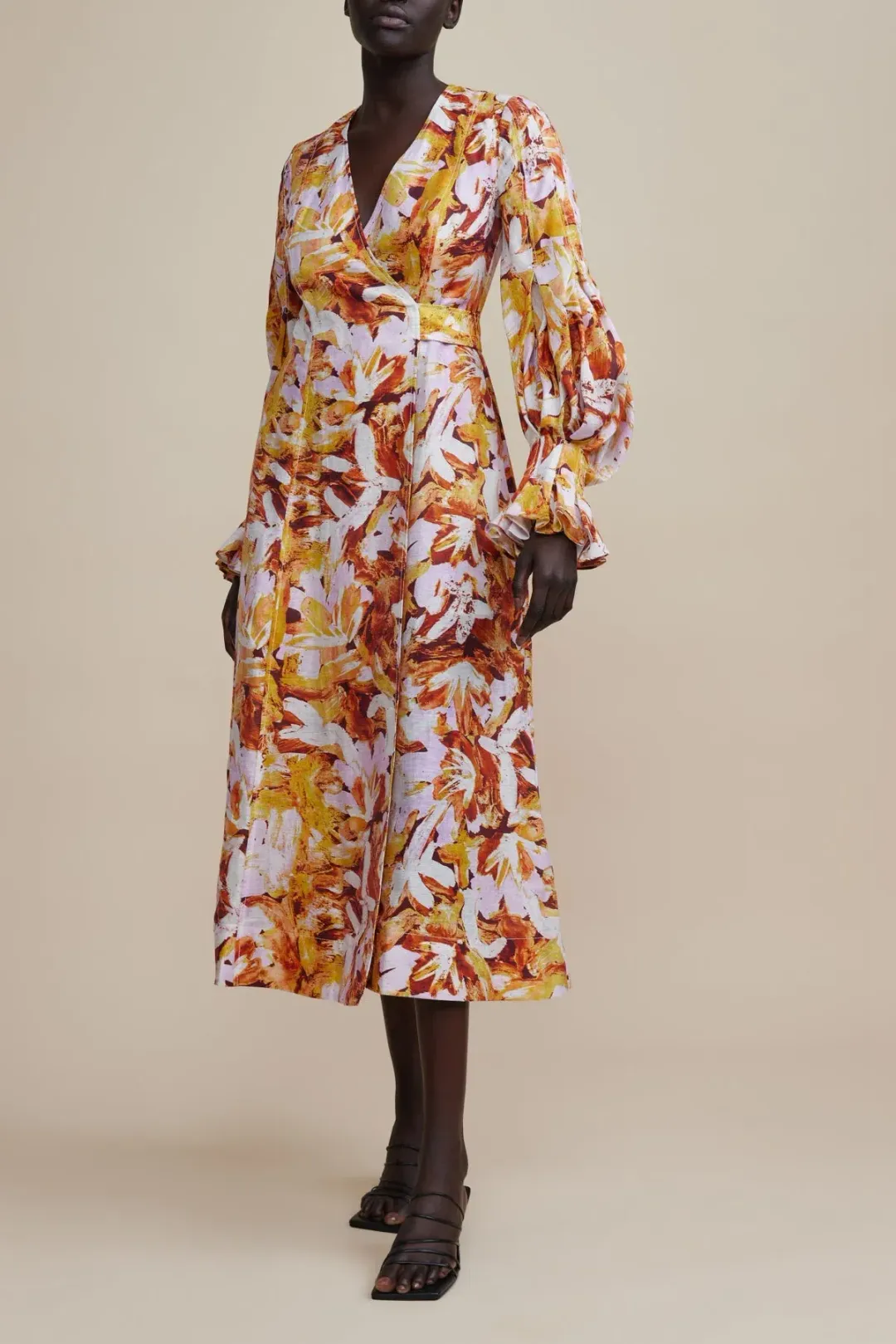 Acler Lydford Midi Dress in Lilac Brush Size 16 for rent on The Volte - main image