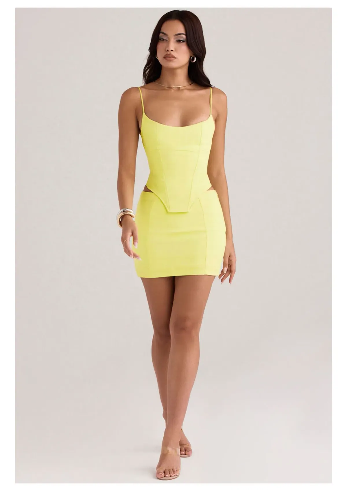 House of CB Flavia Sculpting Corset and Nisha Mini Skirt Set Neon Size XS / AU 6 - Image 1
