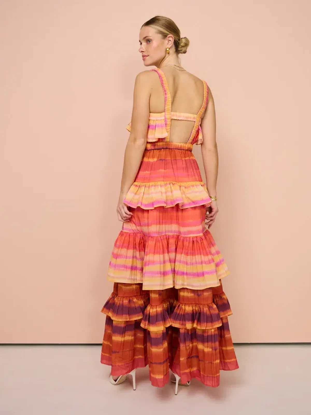 Acler Cardine Maxi Dress In Watercolour Horizon Size 10 - Image 2