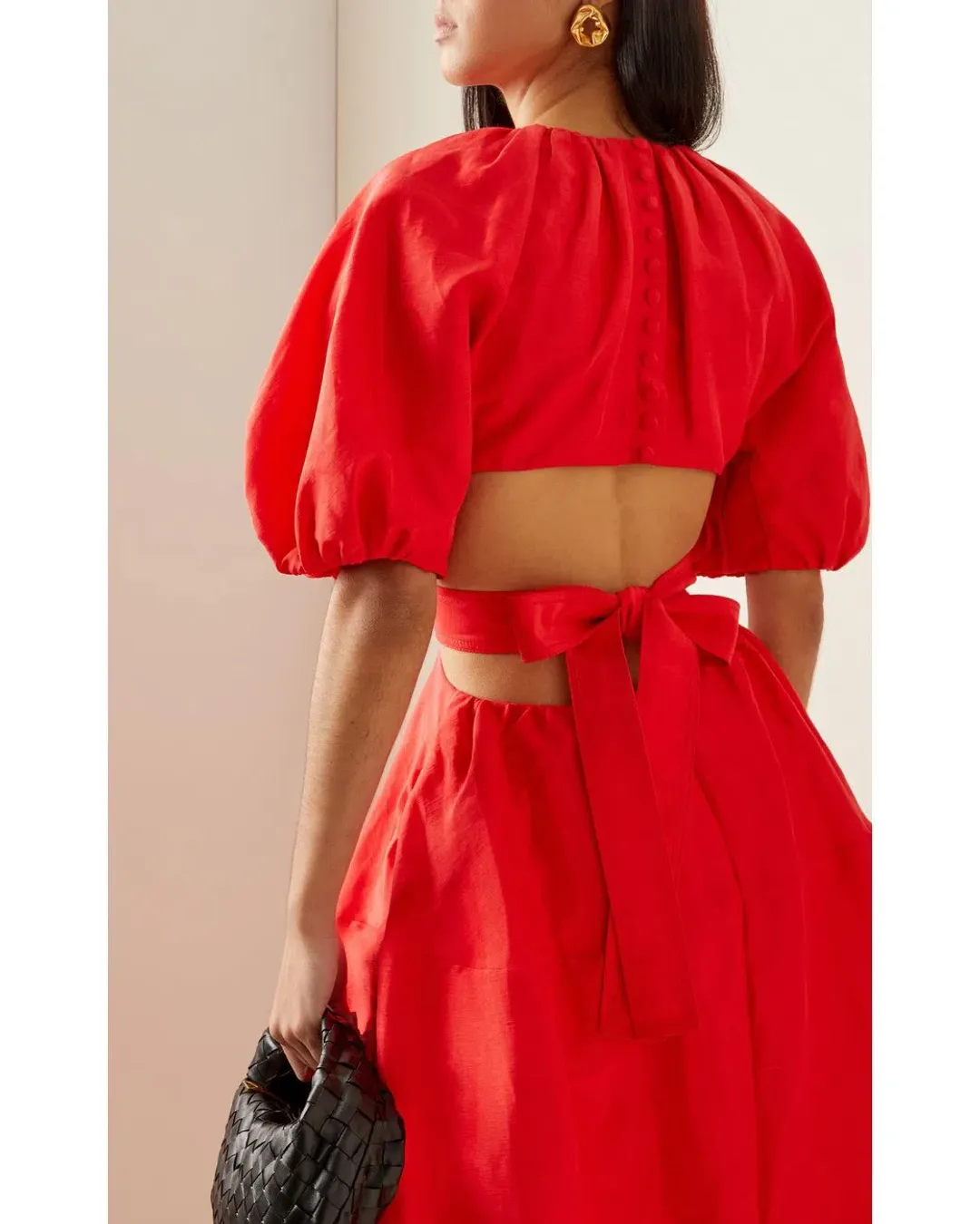 Aje Mimosa Cutout Midi Dress Red Size 12 for rent on The Volte - main image