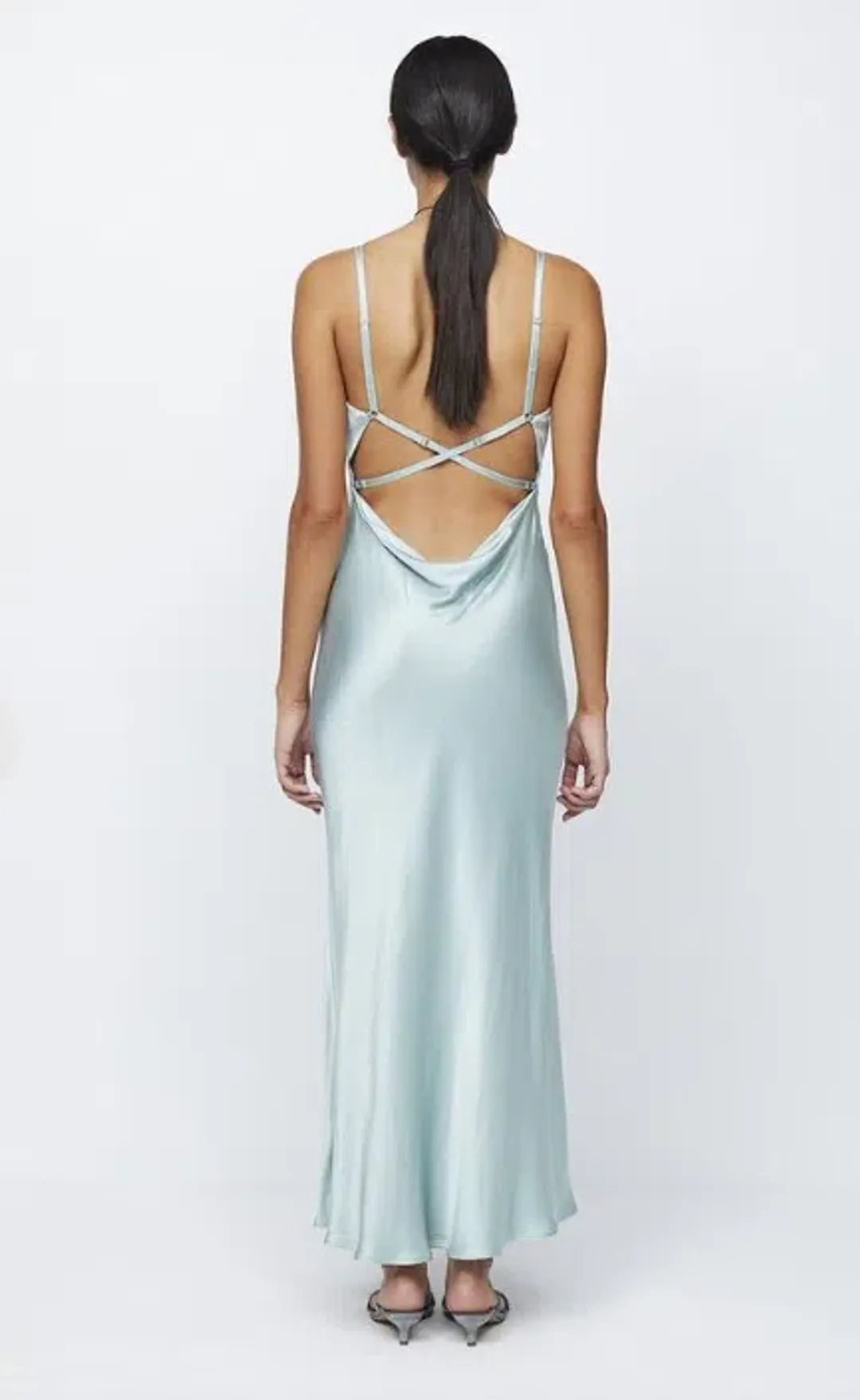 Bec & Bridge Malia Open Cross Back Maxi Dress in Seafoam Green Size XS / AU 6 for rent on The Volte - main image