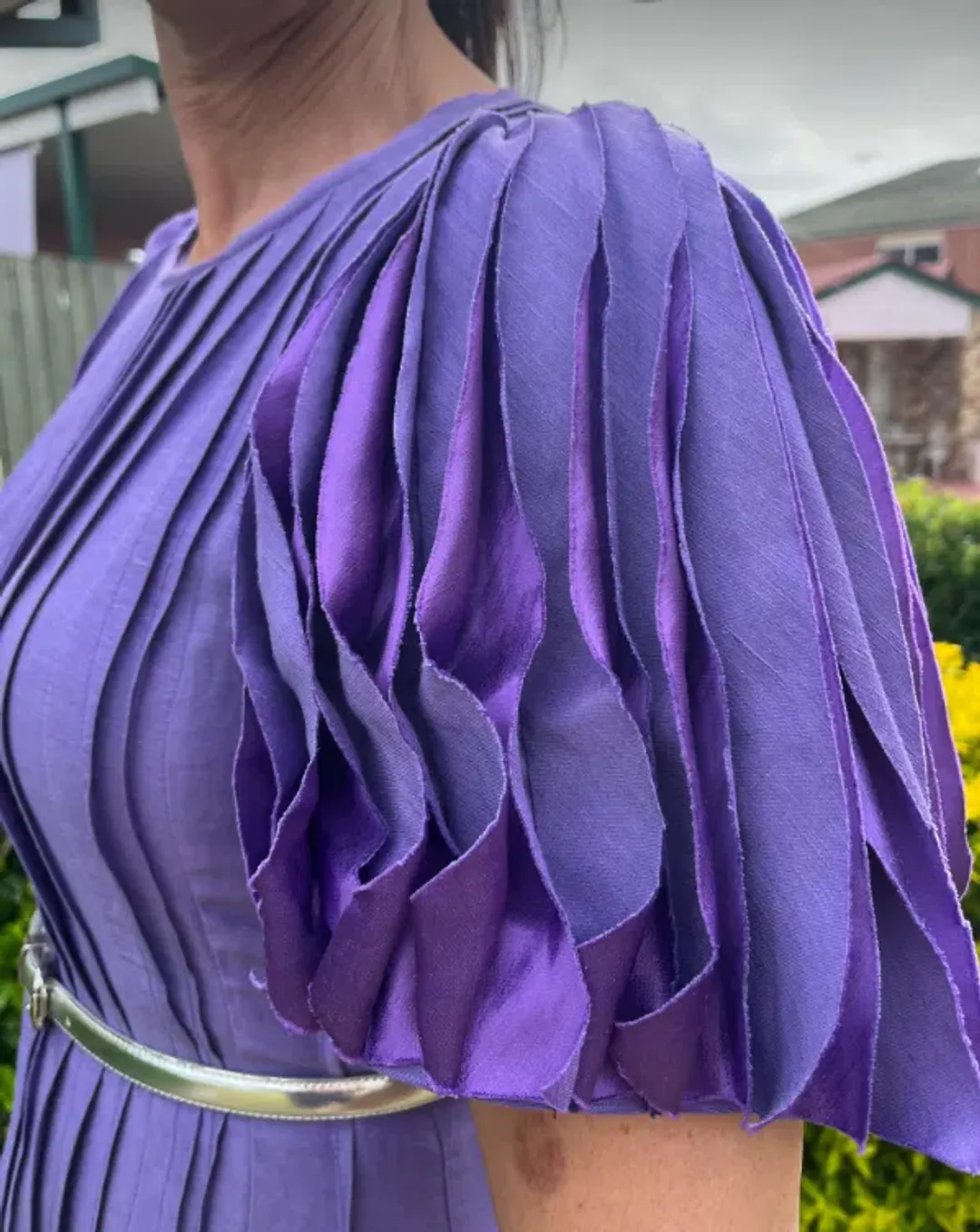Aje Nova Pleated Midi Dress in Deep Violet Size 6 for rent on The Volte - main image