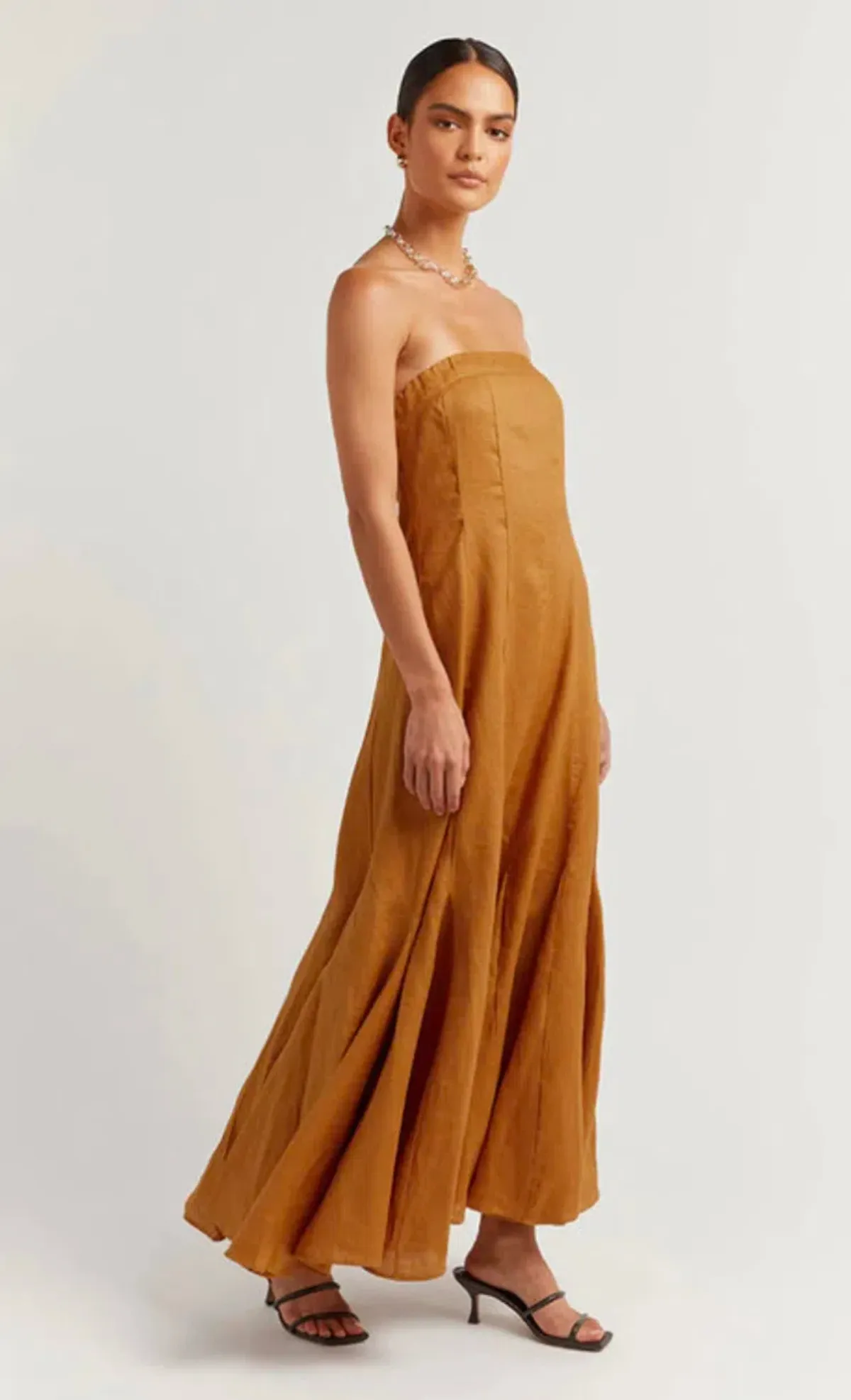 DISSH Rocky Strapless Maxi Dress Tangerine Size 8 - Image 2