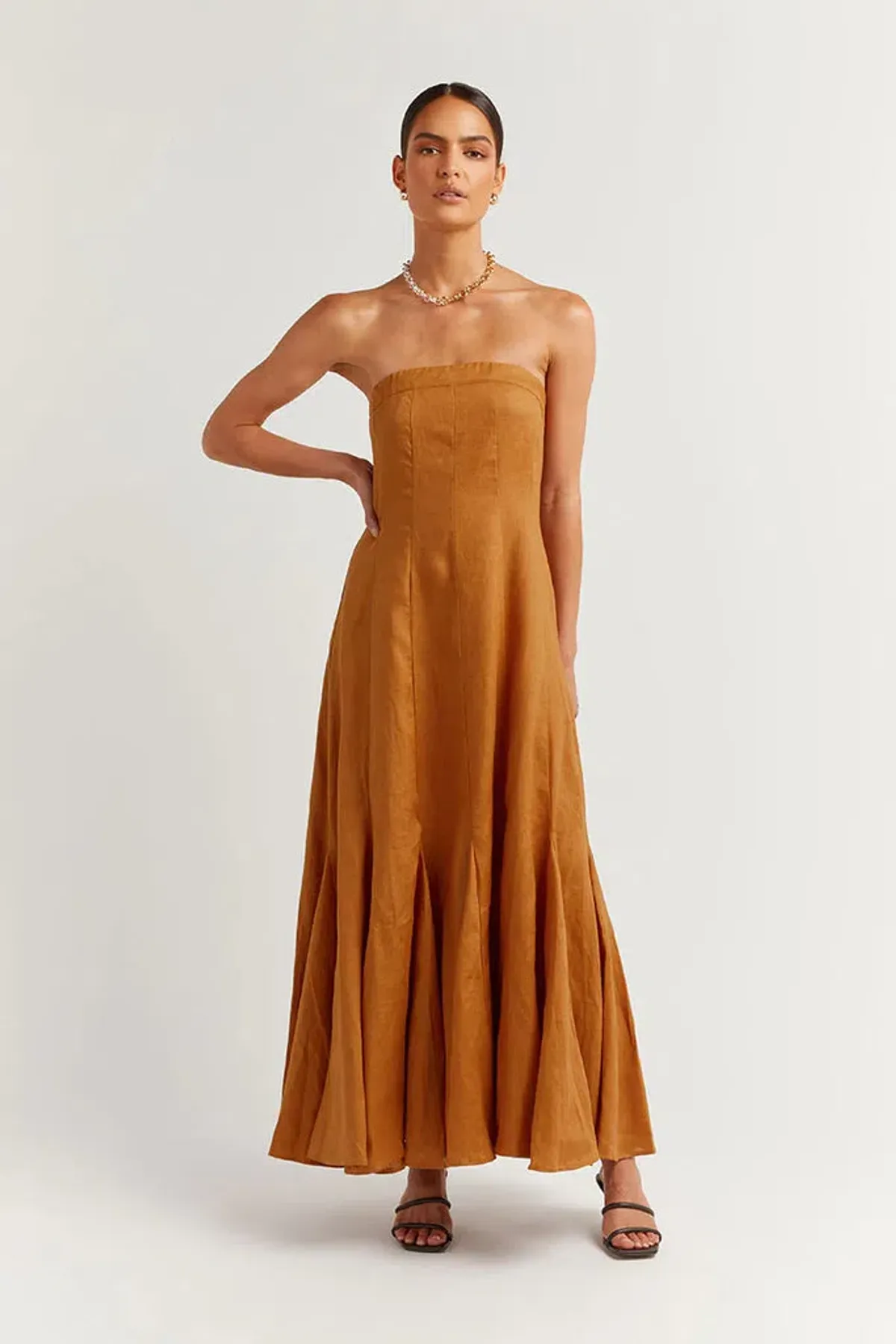 DISSH Rocky Strapless Maxi Dress Tangerine Size 8 - Image 1