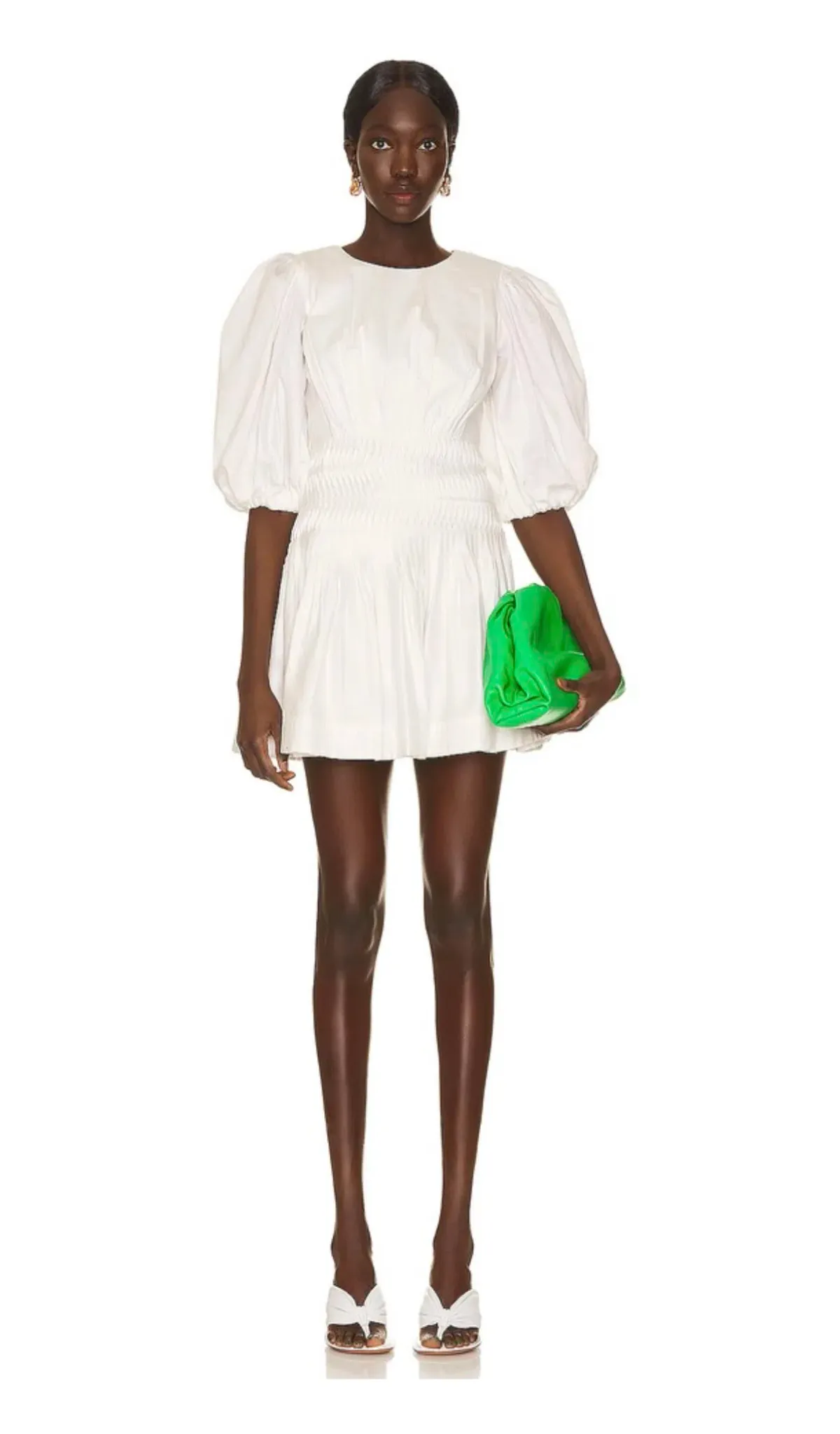 Aje Tidal Tucked Mini Dress Ivory Size 4 - Image 4