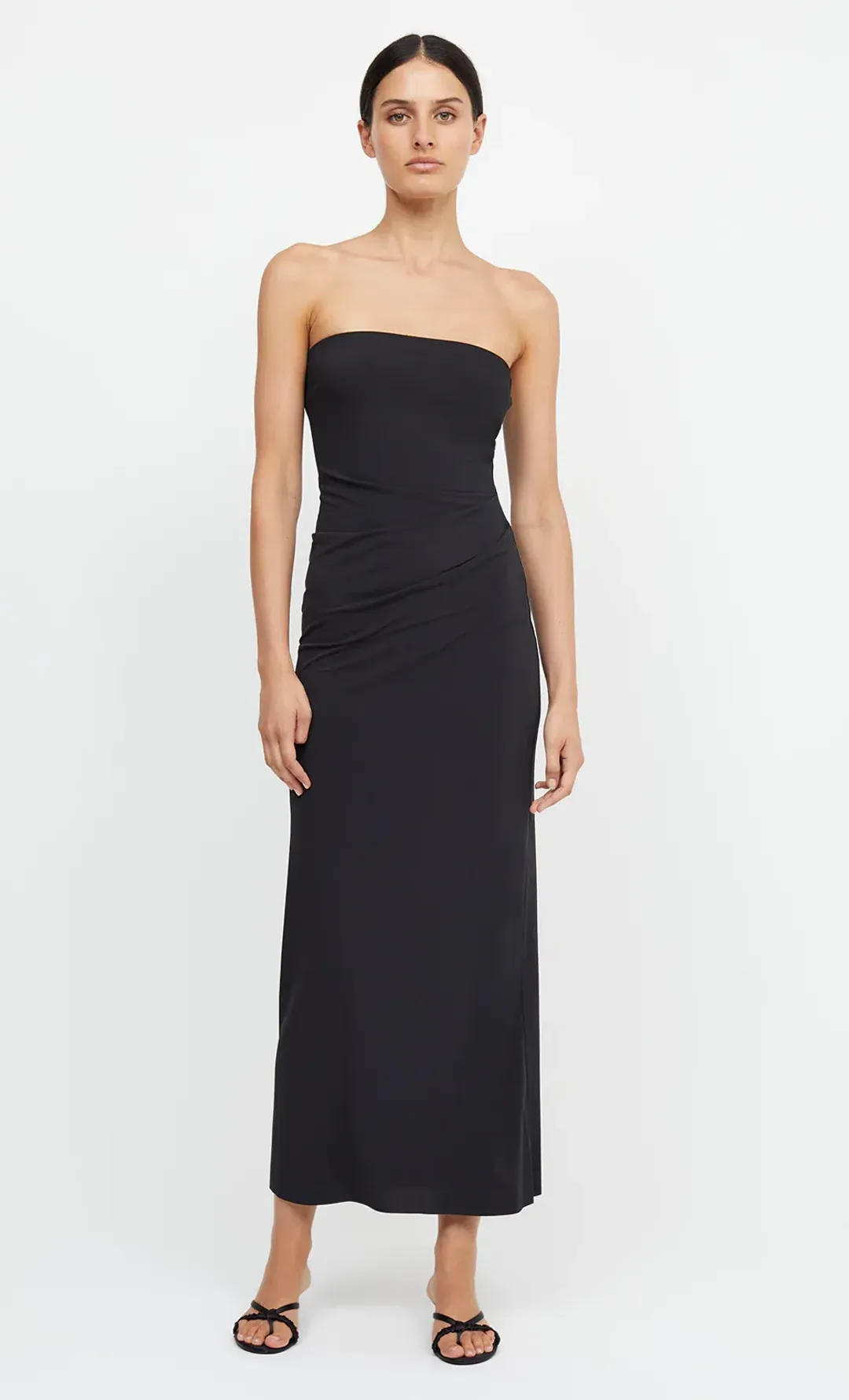 Bec & Bridge Myla Strapless Midi Dress Black Size 12  for rent on The Volte - main image