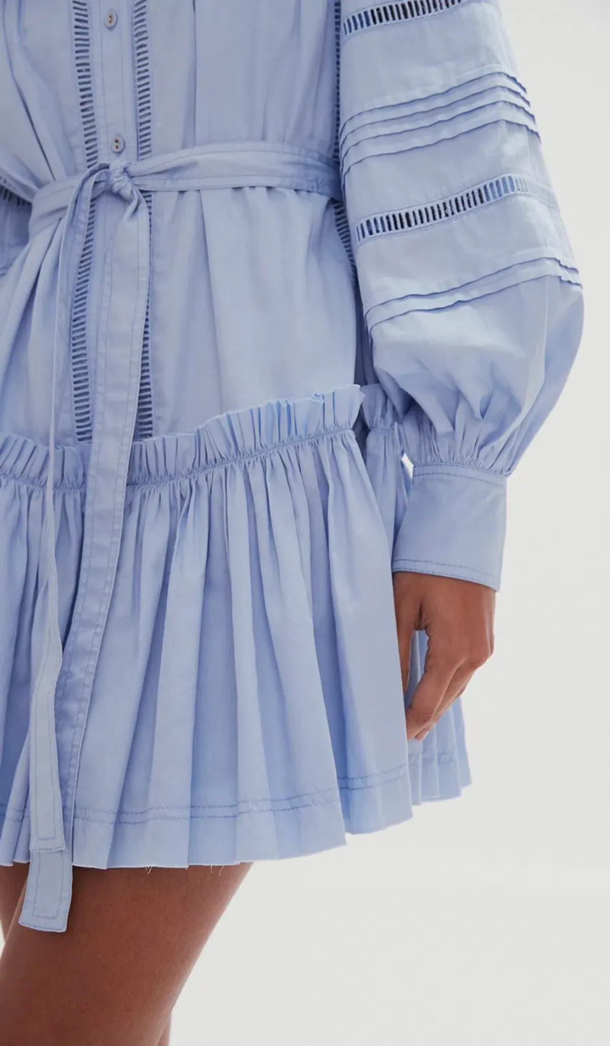 Aje Elodie Ladder Trim Mini Dress Blue Size 8 - Image 4