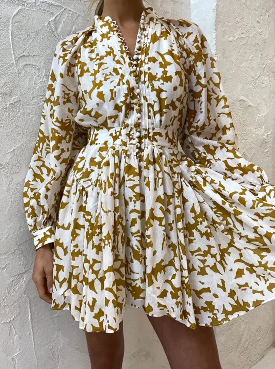 Acler Wolcott Mini Dress in Sienna Shadow Size 10 for rent on The Volte - main image