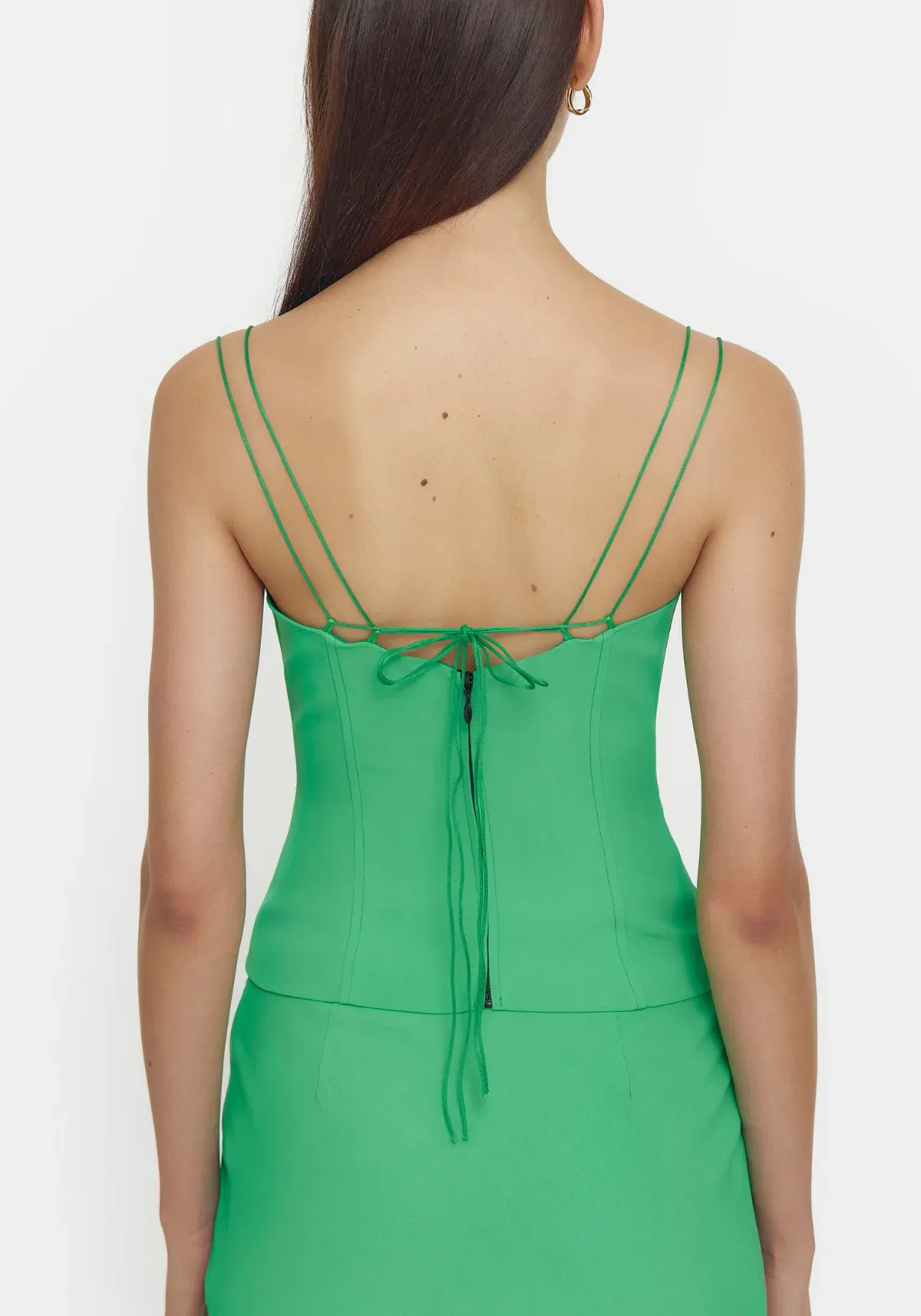 Viktoria + Woods Saxophone Top and Hillcrest Skirt Set Kelly Green Size 0 / AU 6 - Image 4