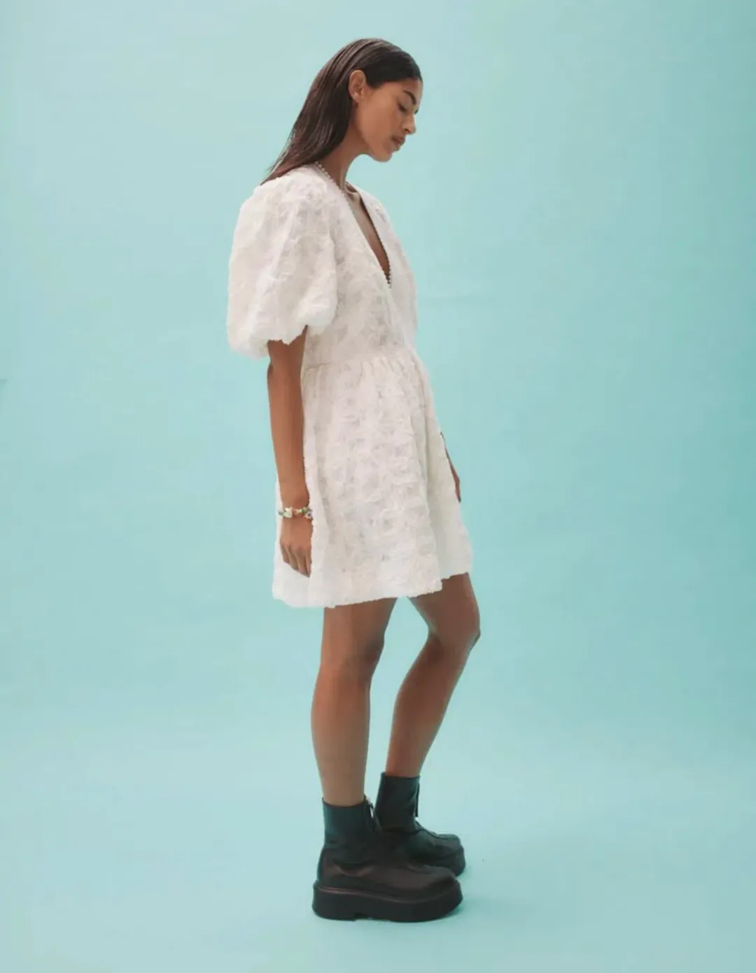 Alemais Iggy Embroidered Mini Dress White  Size 16 for rent on The Volte - main image