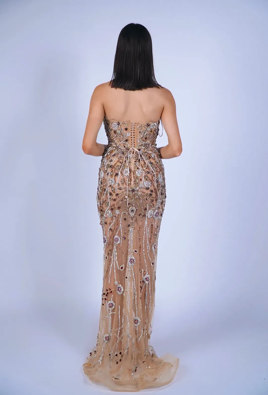 Goddess Exclusive Gold Embellished Gown Gold Size 8 for rent on The Volte - main image
