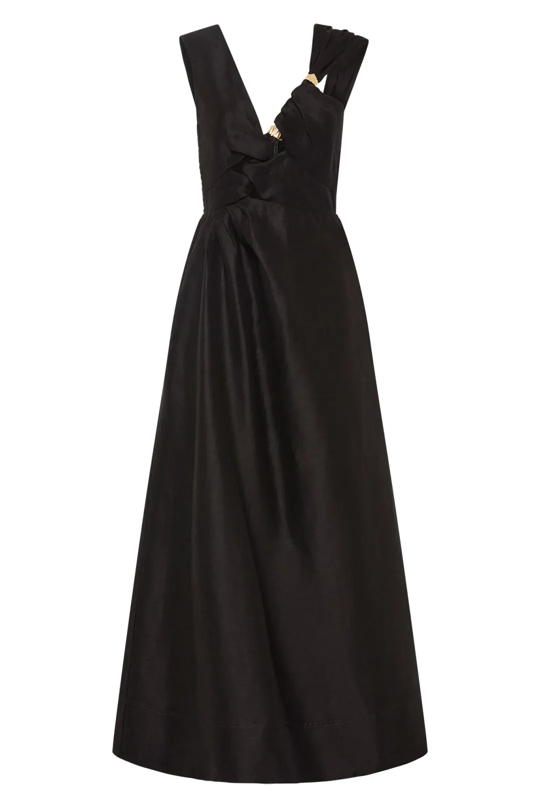 Aje Electra Scrunch Midi Dress Black Size 12 for rent on The Volte - main image