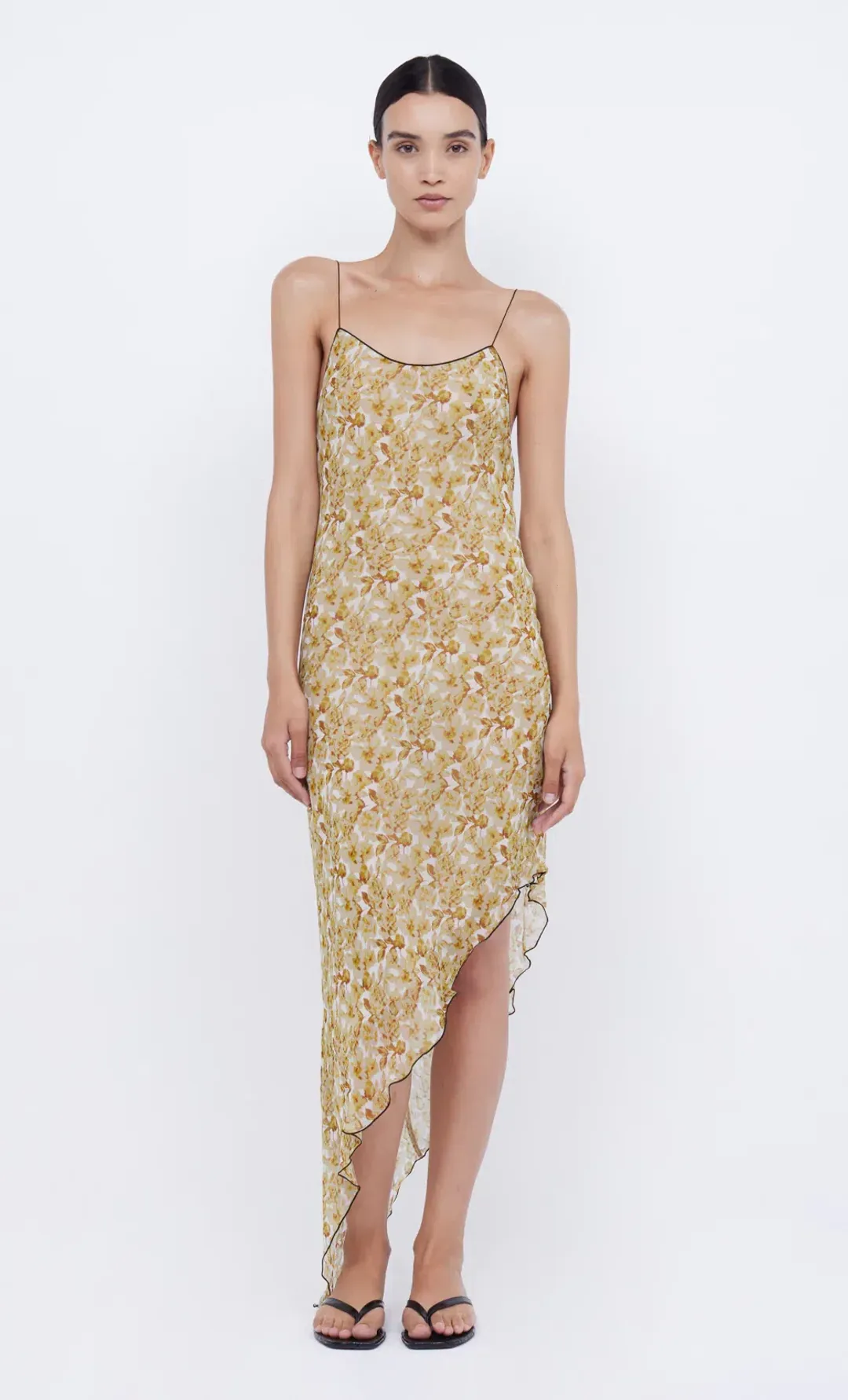 Bec & Bridge Florentine Asym Midi Dress Print Size 6 for rent on The Volte - main image