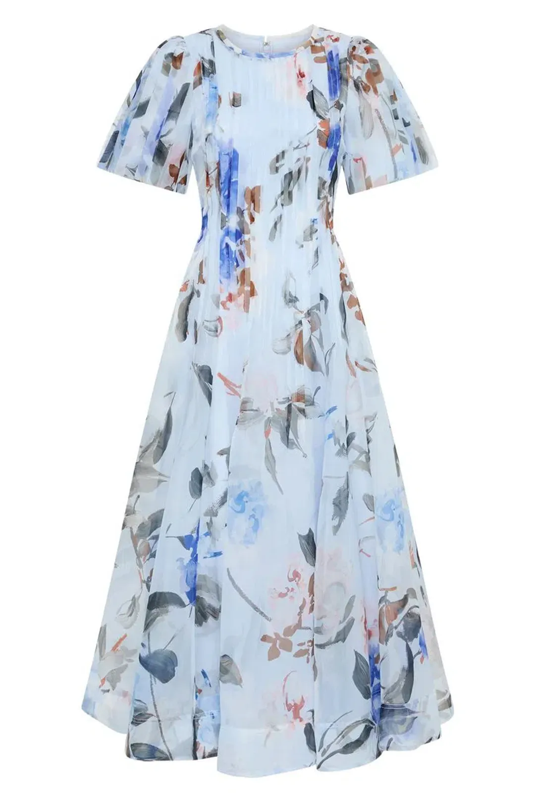 Aje Nova Pleated Midi Dress - Blue Orchid Size 4 for rent on The Volte - main image