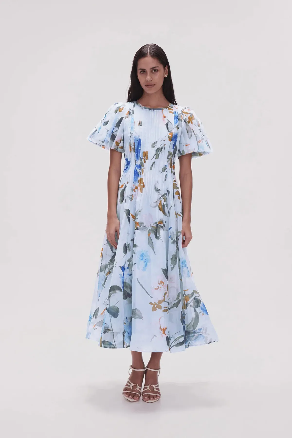 Aje Nova Pleated Midi Dress - Blue Orchid Size 4 - Image 1