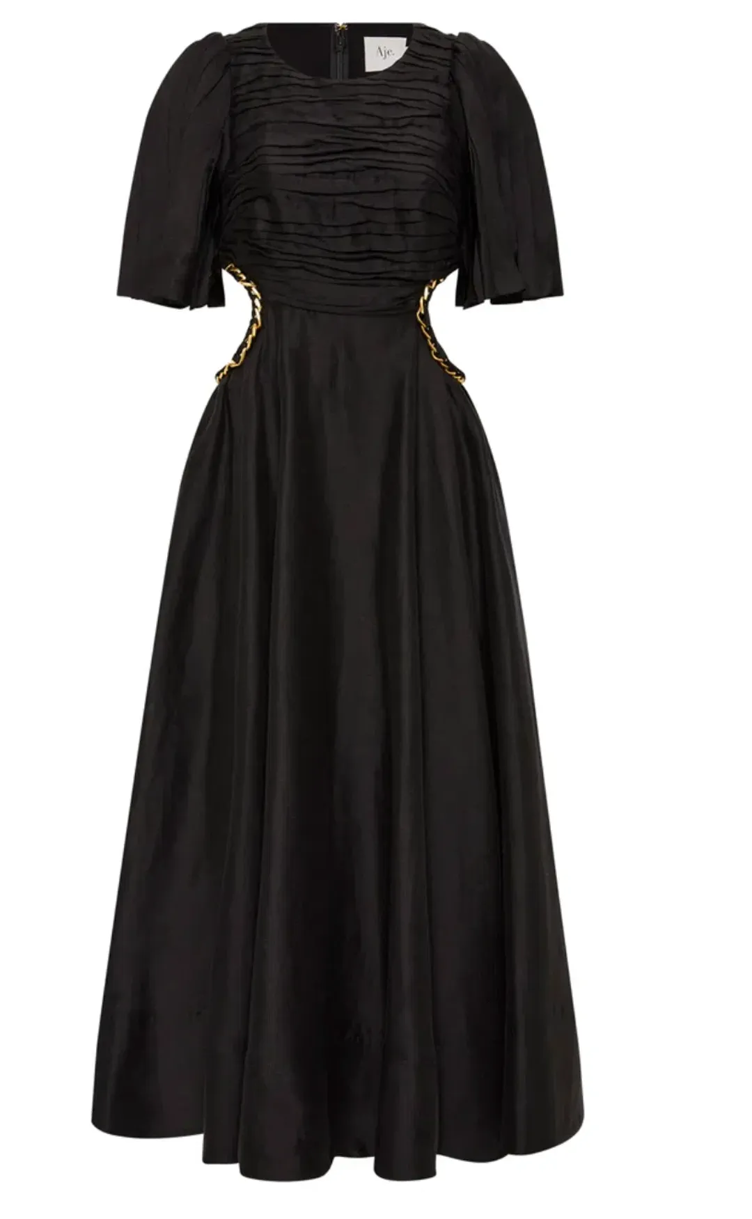 Aje Monica Chainlink Midi Dress in Black Size 6 for rent on The Volte - main image
