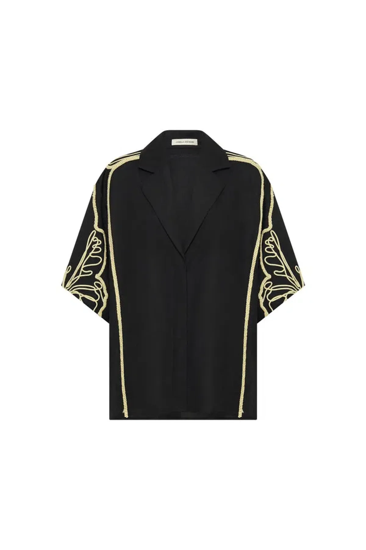 Camilla and Marc Lanza Shirt and Shorts Set Black Size 8 - Image 4