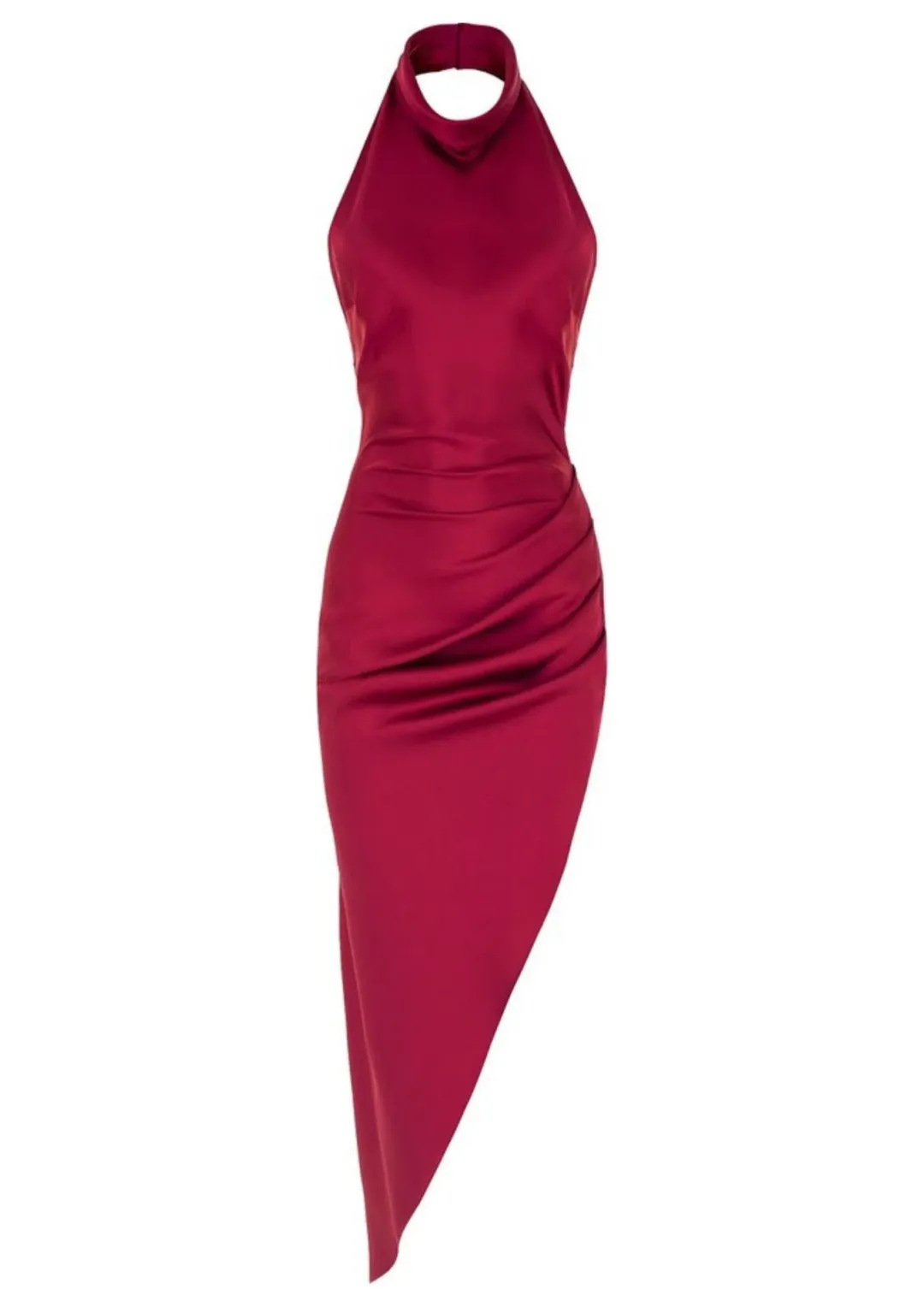 THE NEW ARRIVALS by İlkyaz Özel Valentina in Vin De Cerise Midi Dress Red Size 6/XS for rent on The Volte - main image