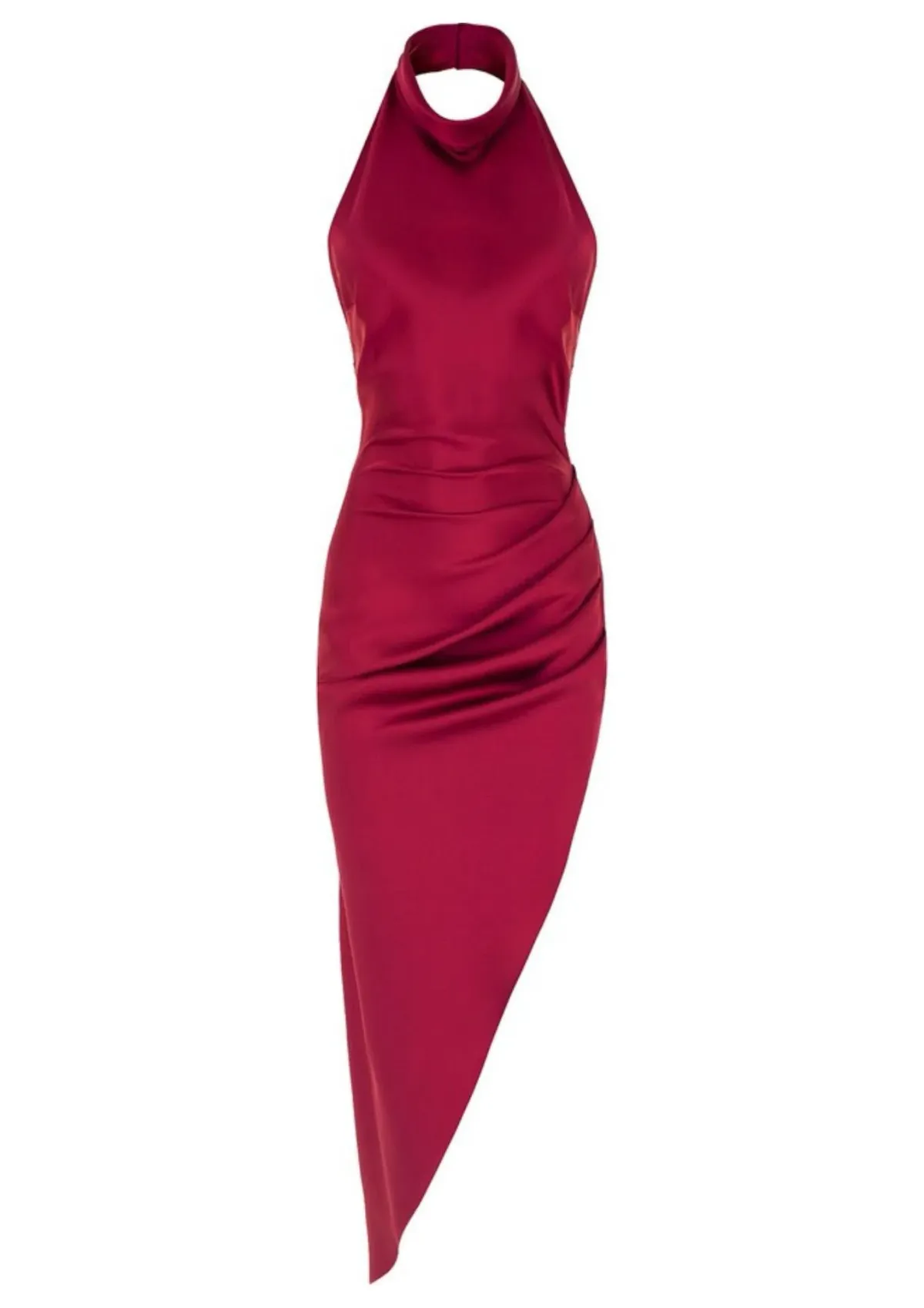 THE NEW ARRIVALS by İlkyaz Özel Valentina in Vin De Cerise Midi Dress Red Size 6/XS - Image 5