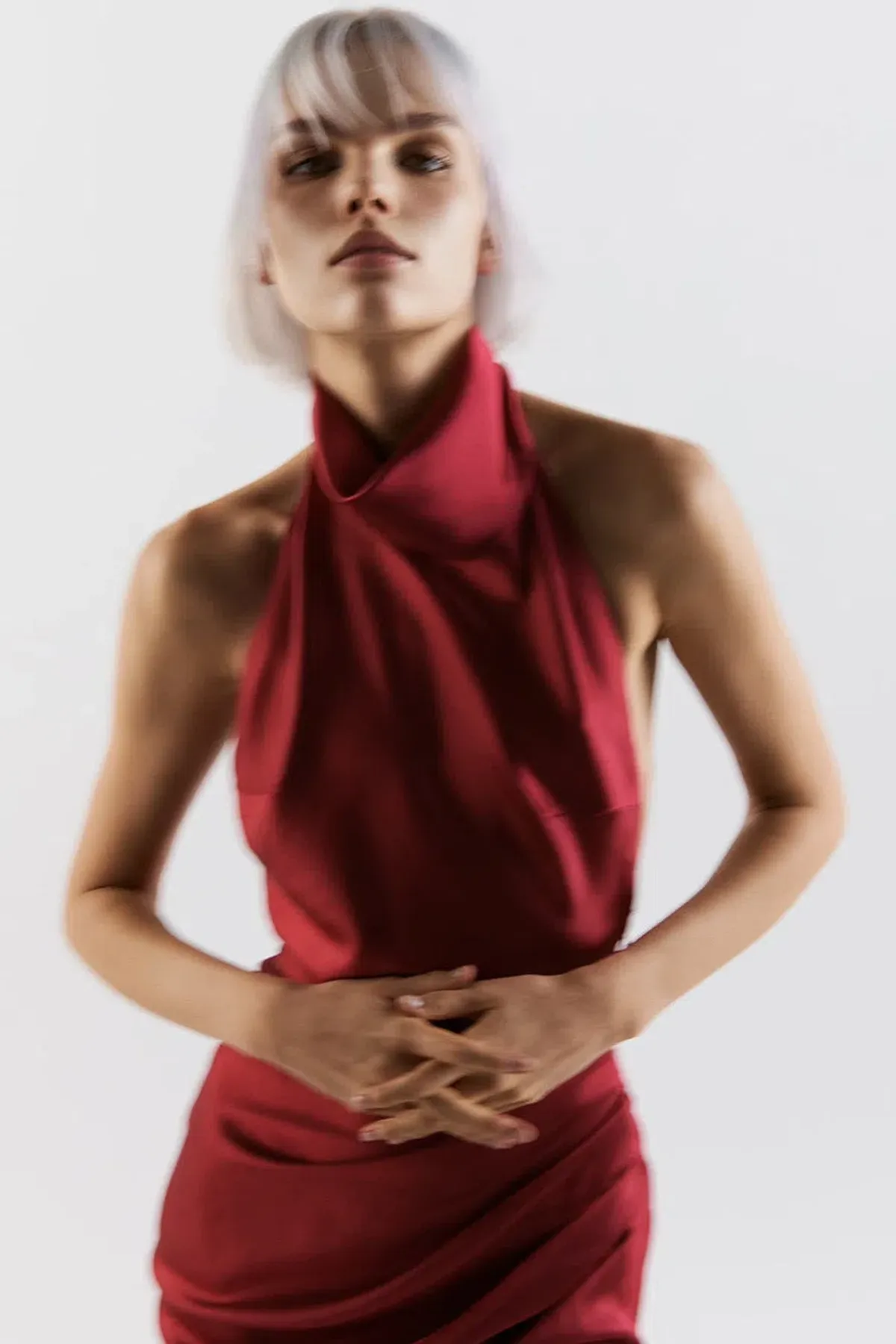 THE NEW ARRIVALS by İlkyaz Özel Valentina in Vin De Cerise Midi Dress Red Size 6/XS - Image 1